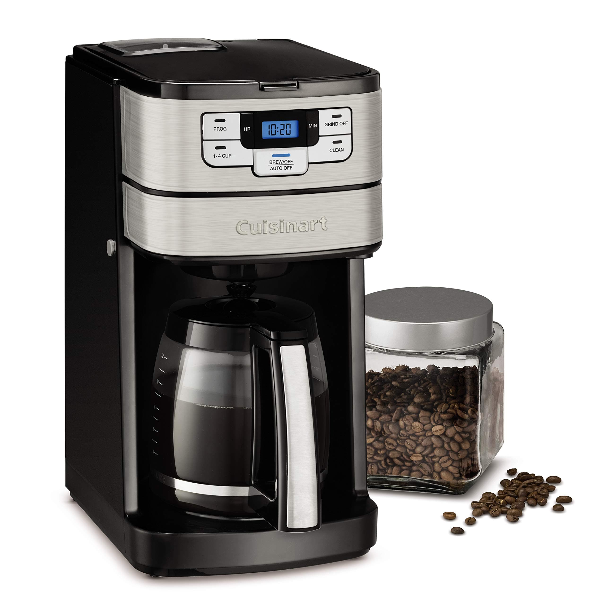 DGB-400 Automatic Grind and Brew 12-Cup Coffeemaker with 1-4 Cup Setting and Auto-Shutoff, Black/Stainless Steel