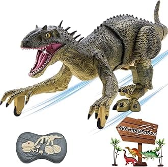Remote Control Dinosaur Jurassic T Rex Toys for Boys Electronic RC Spray Raptor Walking Roaring Tyrannosaurus Rex Realistic 18.1" Rechargeable Birthday Gift for Kids Girls 3 4 5 6 7