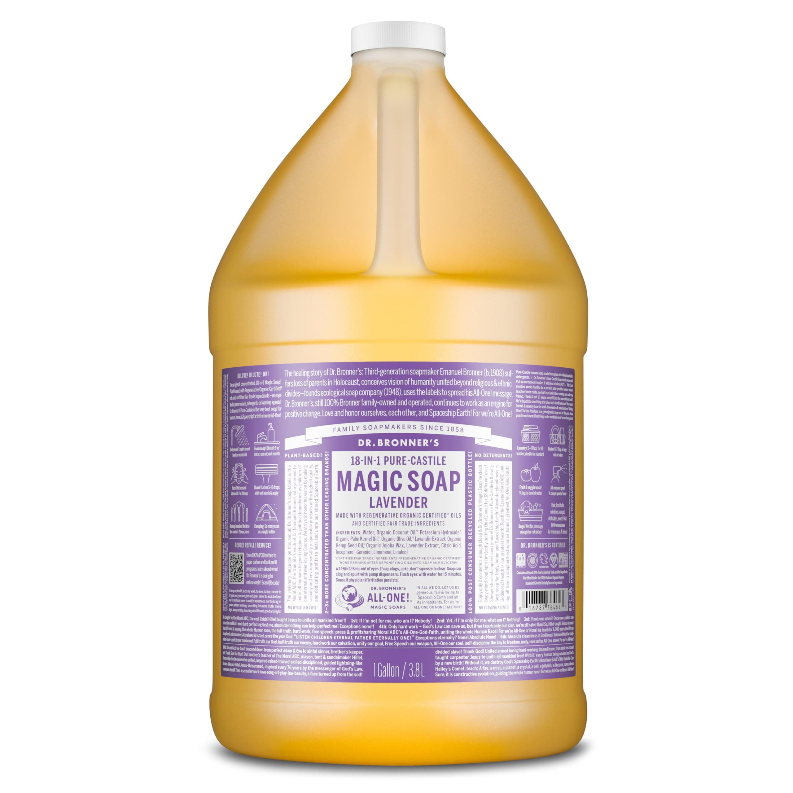 Dr Bronner Castile Soap Organic Lavender gal ( Multi-Pack)