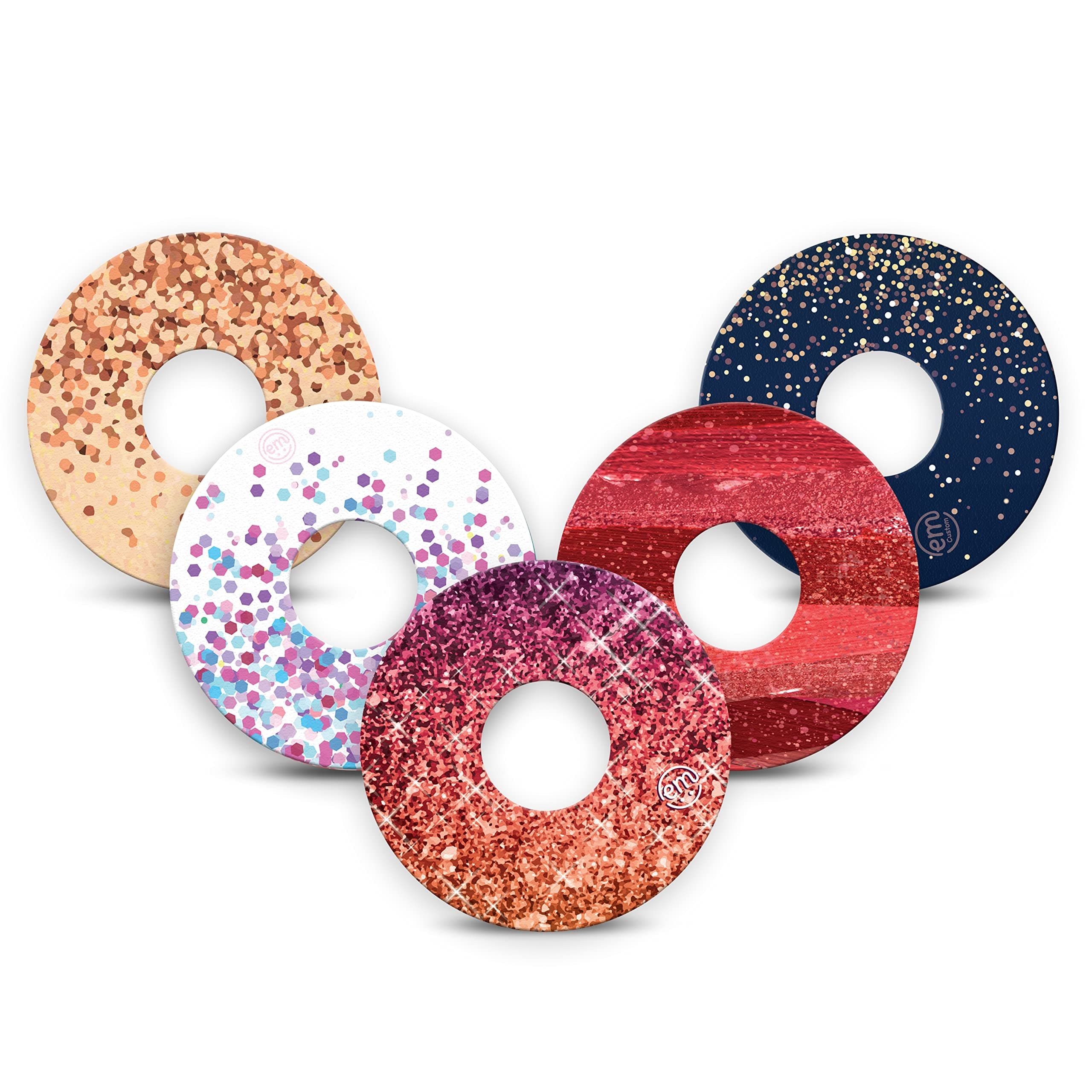 ExpressionMed - Adhesive Patch for Libre 3 & Libre 3 Plus (5-Pack) - Made in The USA, Waterproof, Split Backing, CGM Tape (Shimmer & Shine)