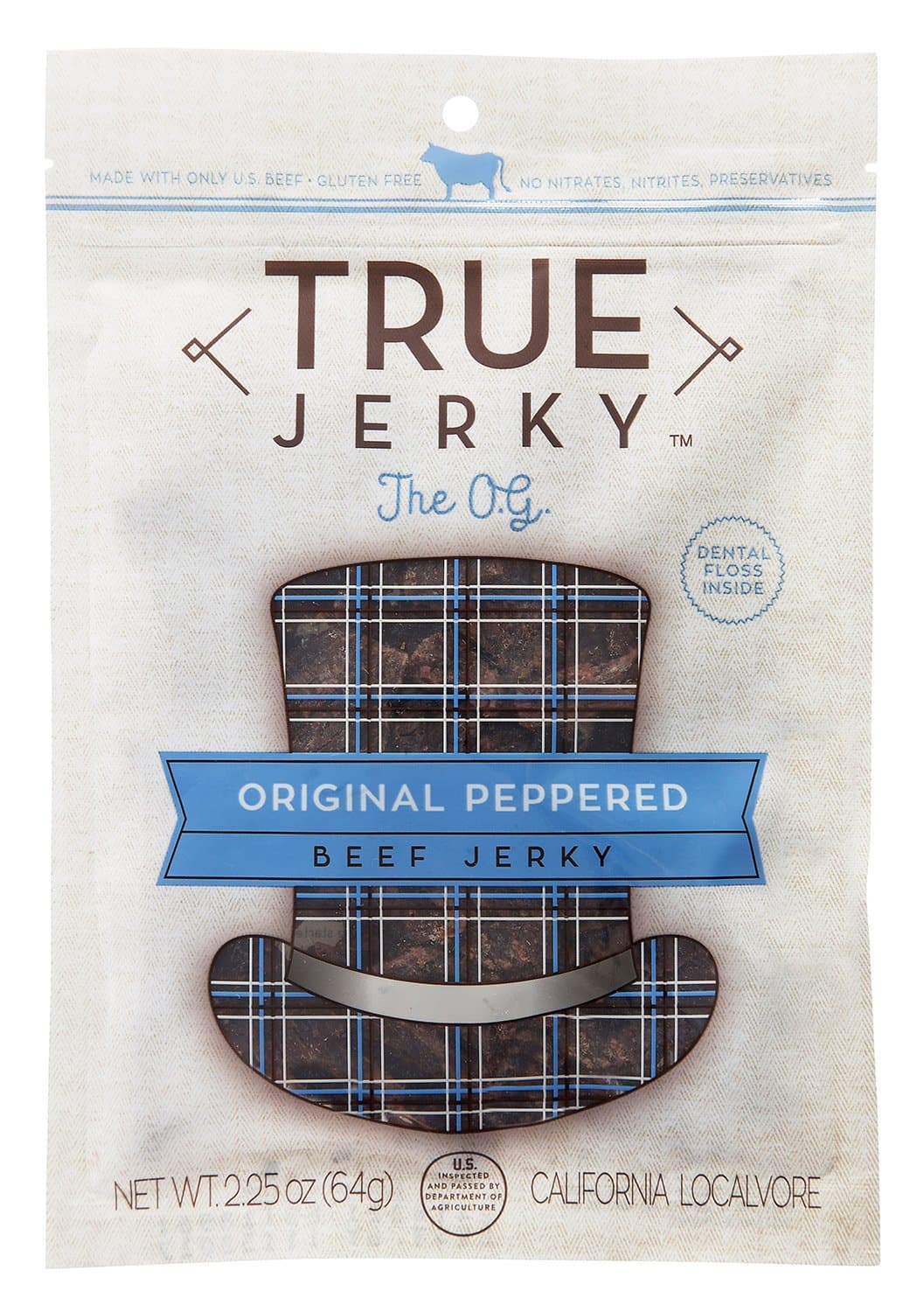 True Jerky, The OG - Original Peppered Beef Jerky, 2.25 Ounce