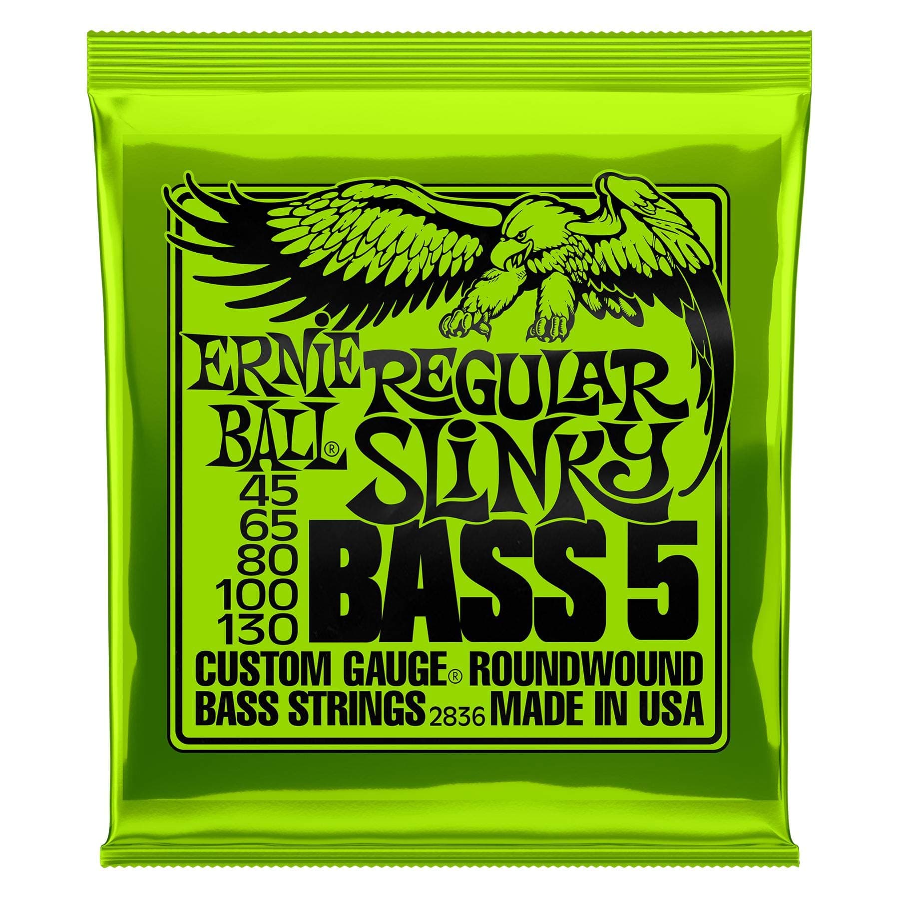 Regular Slinky 5-String Nickel Wound Electric Bass Strings - 45-130 Gauge