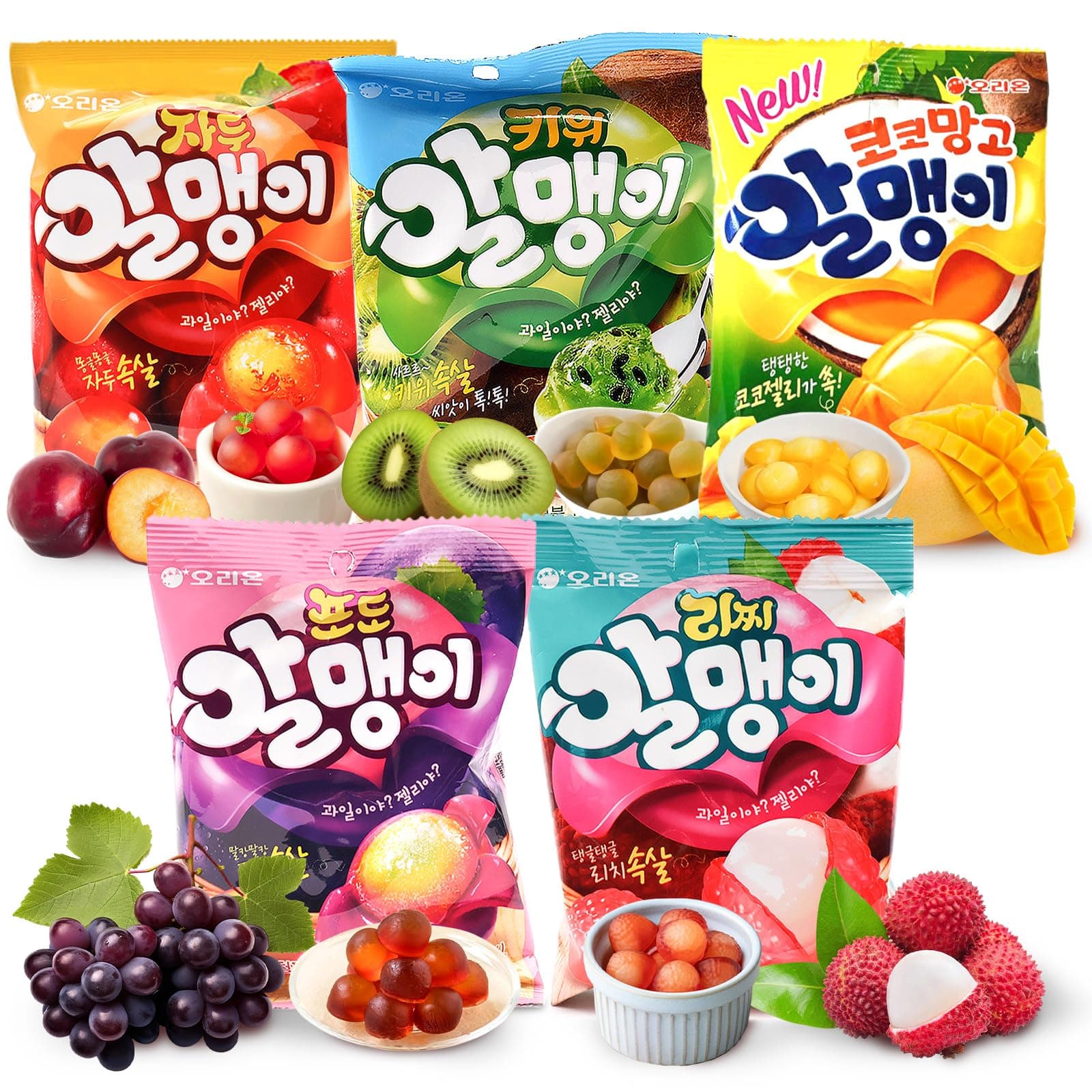 - COELO Peelable Assorted Gummy 67g x 5Pack (Total 11.8oz) 5 Flavors Varitey Pack, 4D Tropical Peeling Soft Sweet Candy Filled Rich Fruits Jelly Fun Chewy Shareable Treats Single Serve K-Food Snack