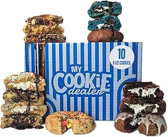 My Cookie Dealer Fresh Baked Cookies, Box (10-Pack, 8oz Cookie) - Individually Wrapped Travel Snacks