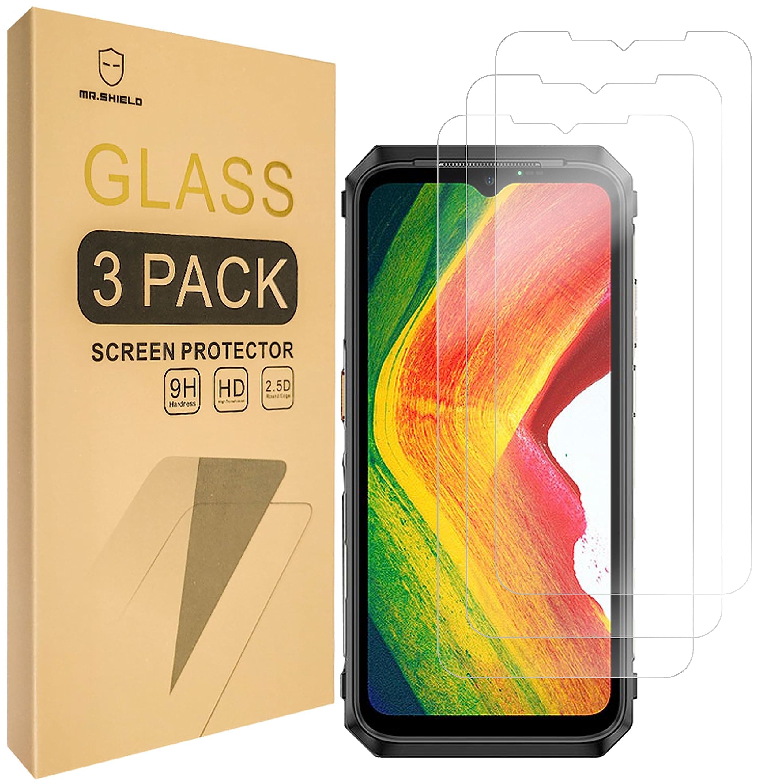 Mr.Shield [3-Pack] Screen Protector For Ulefone Power Armor 18 5G / Power Armor 18T 5G [Tempered Glass] [9H Hardness] Screen Protector