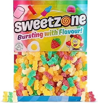 Sour Bears 1kg Pcs Sweets Tub, Halal Sweets, Sour Sweets, Gummy Candy, Jelly Sweets, Gummies Candy, Fizzy Sweets, Tubs of Sweets for Retro Sweets for Your Sweet Tooth
