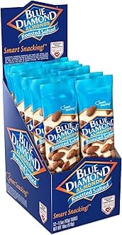 Blue Diamond Almonds, Roasted Salted Flavored Snack Nuts, Single Serve Bags (1.5 Oz. Tubes, Pack of 12)