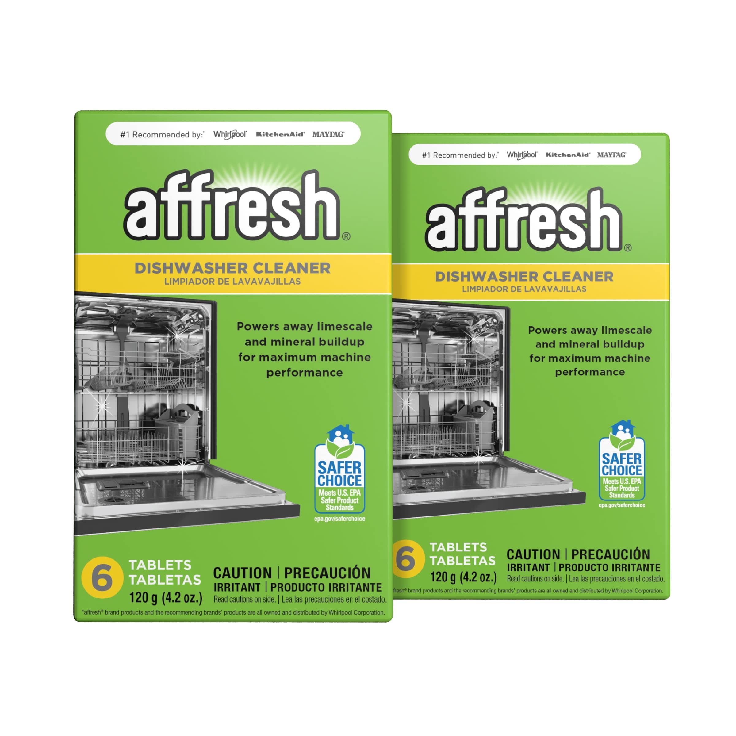 Affresh Dishwasher Cleaner, Helps Remove Limescale and Odor-Causing Residue, 12 Tablets (2 Pack)