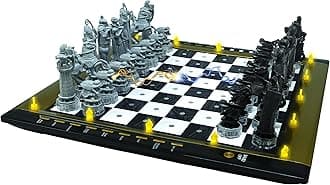 CG1300 Chessman Elite Interactive Electronic Chess Game, 64 Levels of Difficulty, LEDs, Battery Powered, Black/White