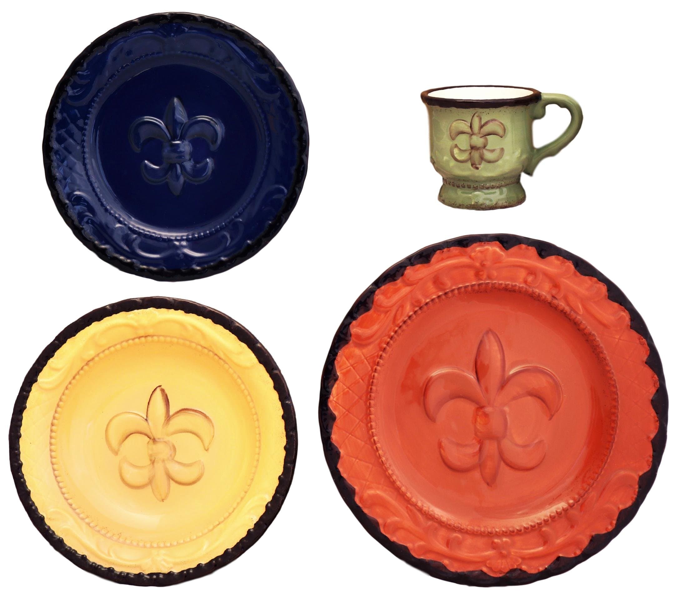 Tuscany Fleur De Lis 16 Piece Dinnerware Set