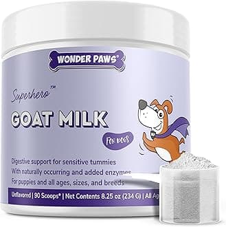Premium Goat Milk Powder for Dogs – Supports Digestion, Immune Health & Allergies – Goat’s Milk with Probiotics for All Ages, Sizes & Breeds – 8.25 oz