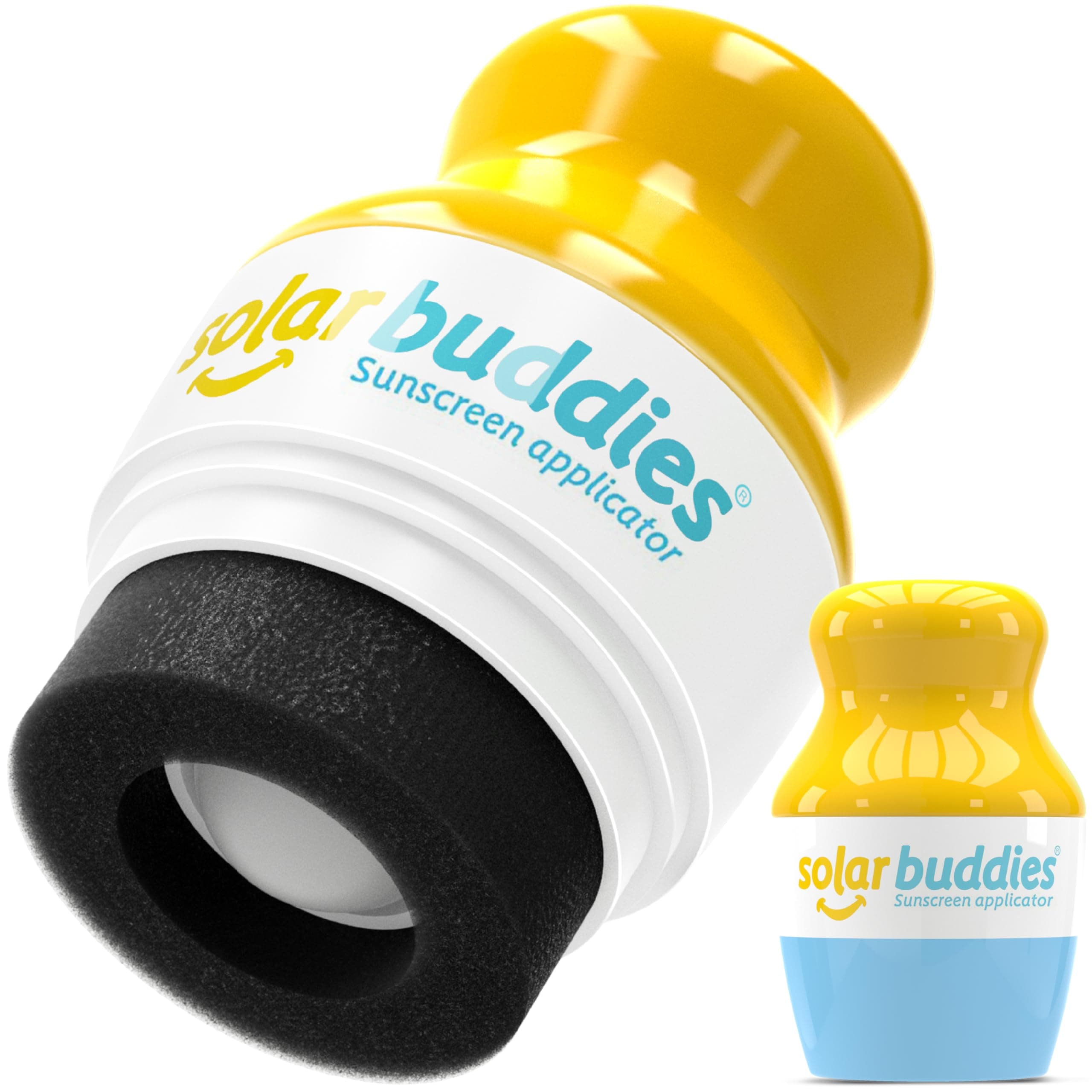 Solar Buddies Sunscreen Applicator - Single Blue - Refillable Roll on Sponge Sunscreen, Suncream & Lotion Applicator For Kids, Adults & Families - Holds 3.4fl oz, Perfect Size for Travel