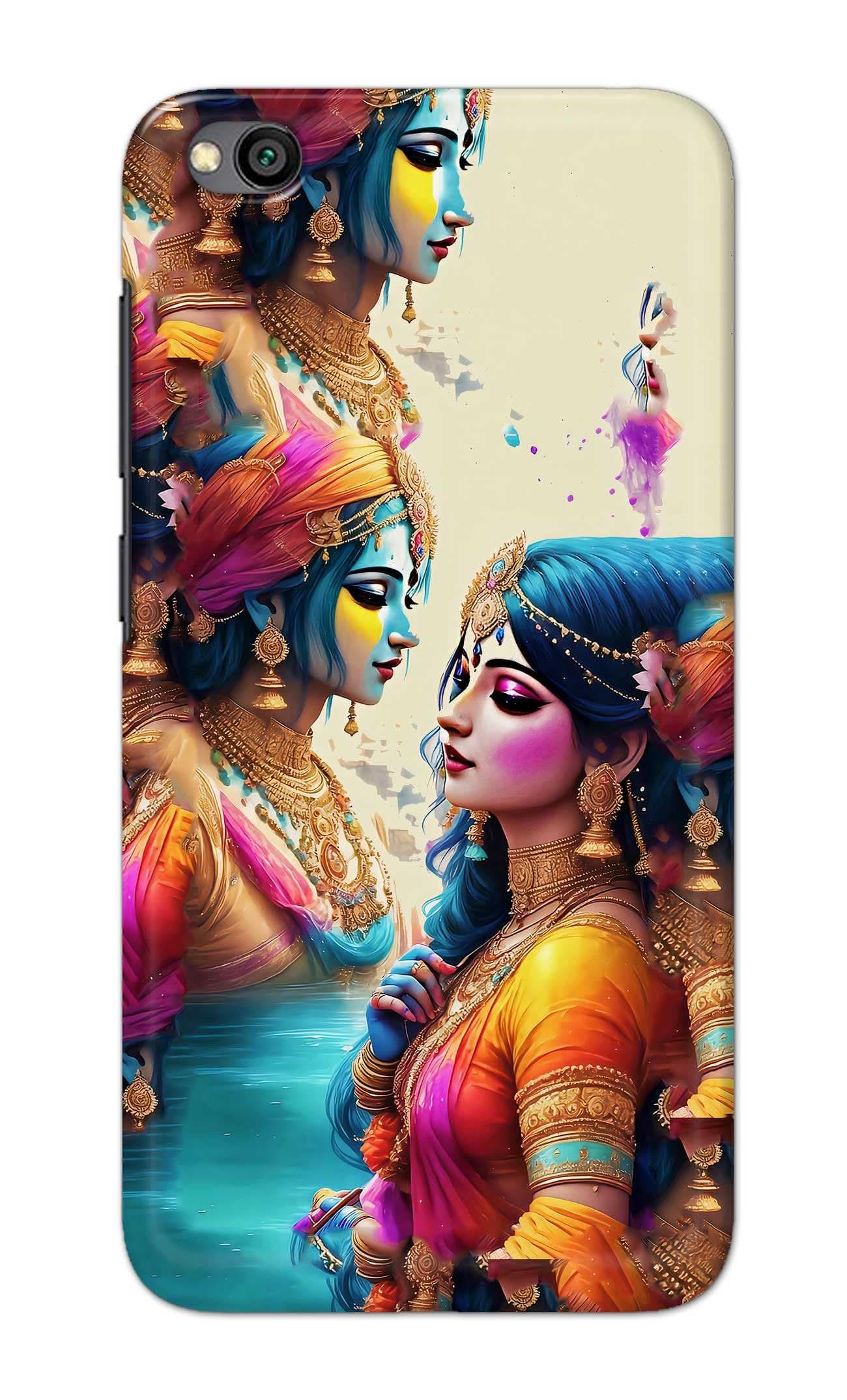 PRINTFIDAA® Printed Hard Back Cover for Mi Redmi GO Back Cover (Radha Krishna) -190724(BI)