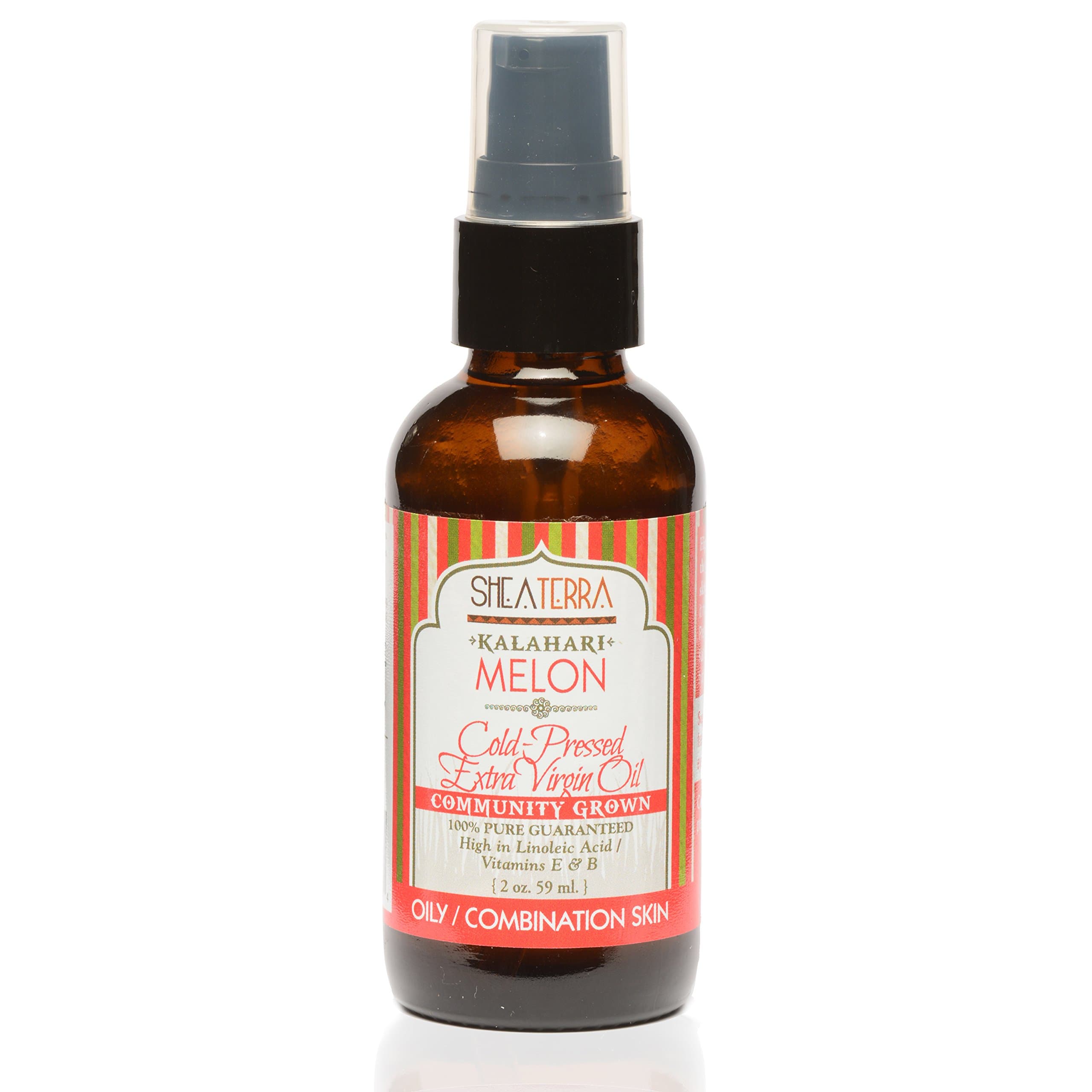 (Melon, 59ml) - Shea Terra Kalahari Melon Cold-Pressed Extra Virgin Oil All Natural & Organic Anti-Ageing Oil Rich in Vitamins, Fatty Acids and Antioxidants to Deeply Moisturise, Cleanse and Tighte...