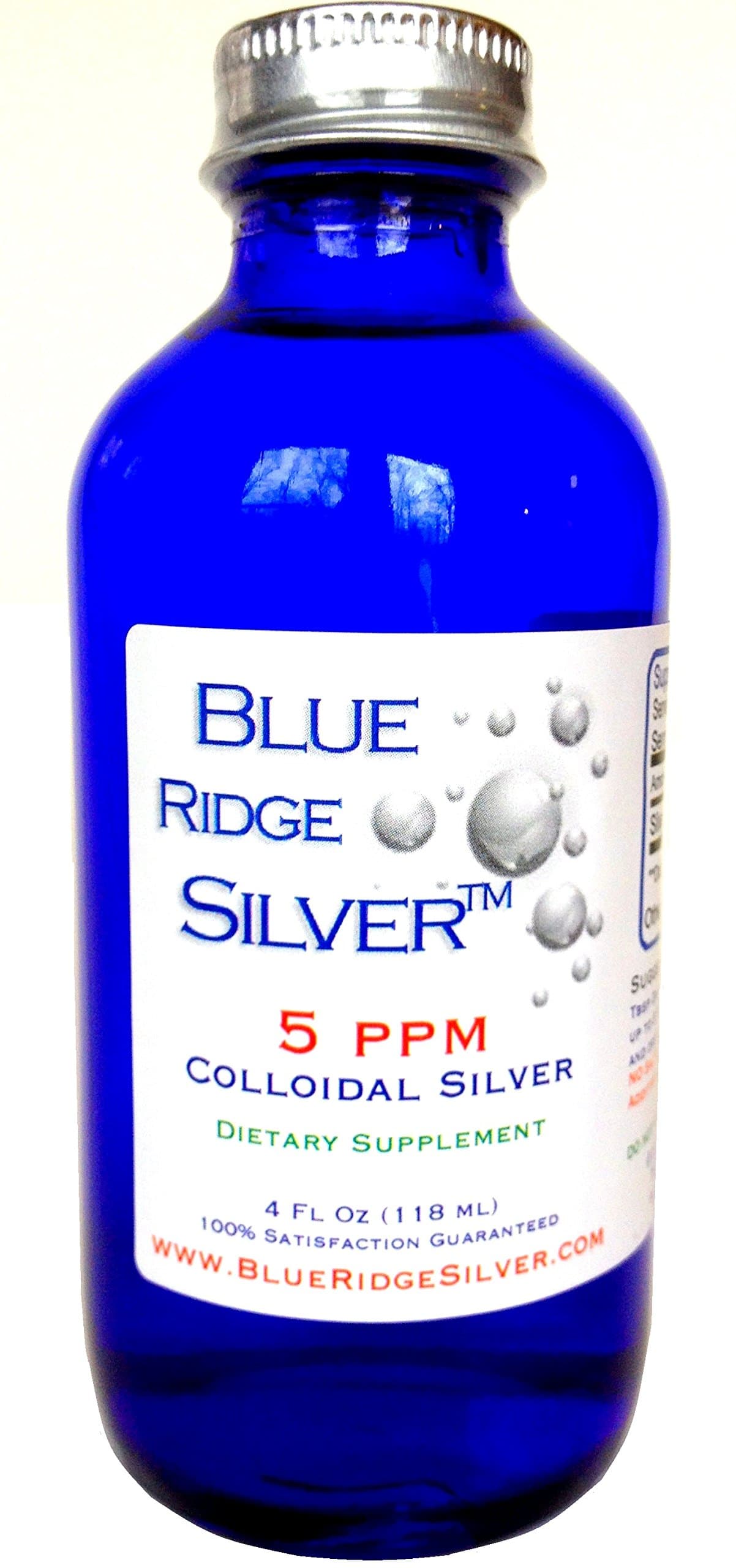 BLUE RIDGE SILVER 5 ppm 4 oz Glass Bottle Colloidal Silver Natural Immune Support Health Supplement