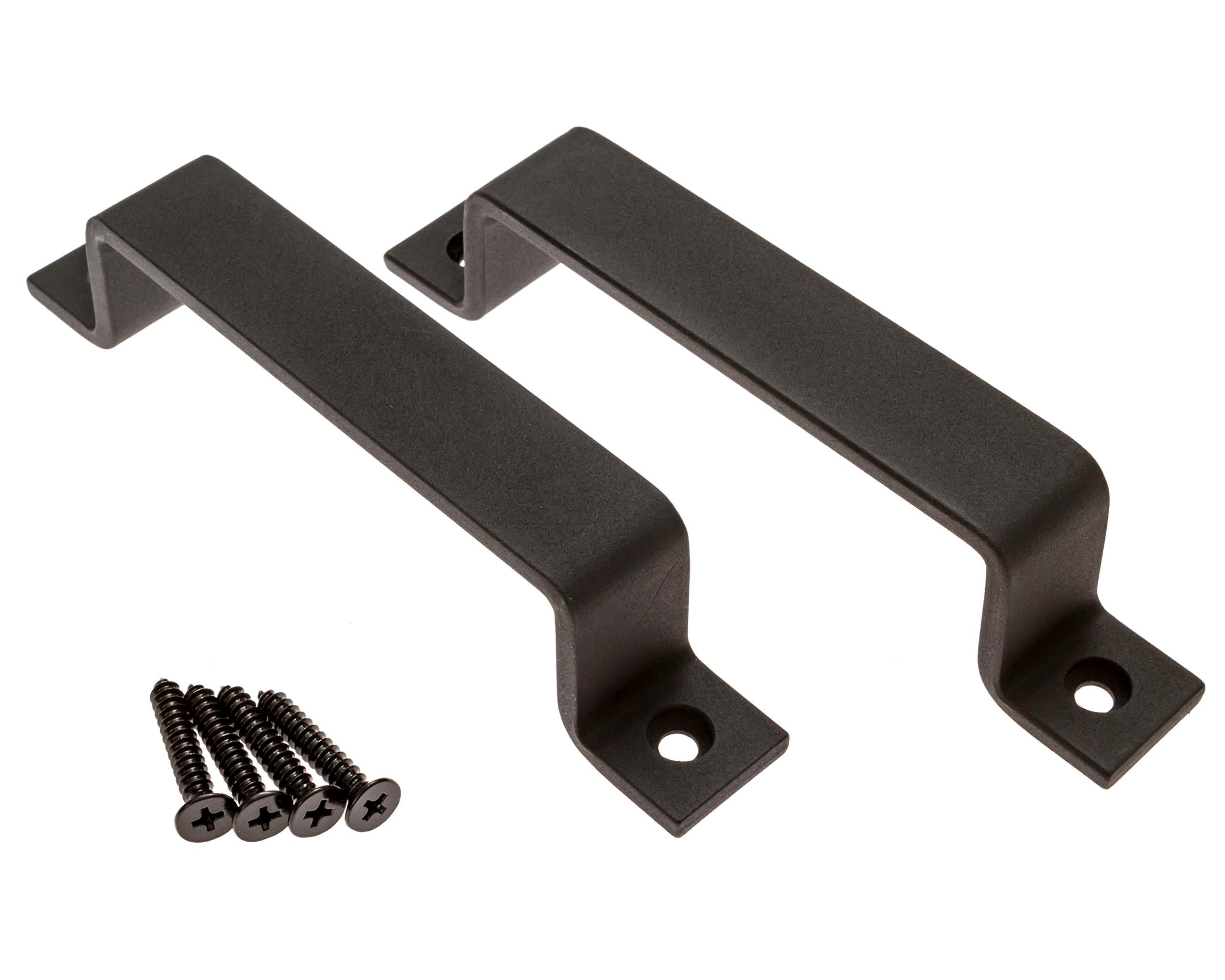 Sliding Barn Door Handle Pull Set | Black Steel or Stainless Steel | Screws Included