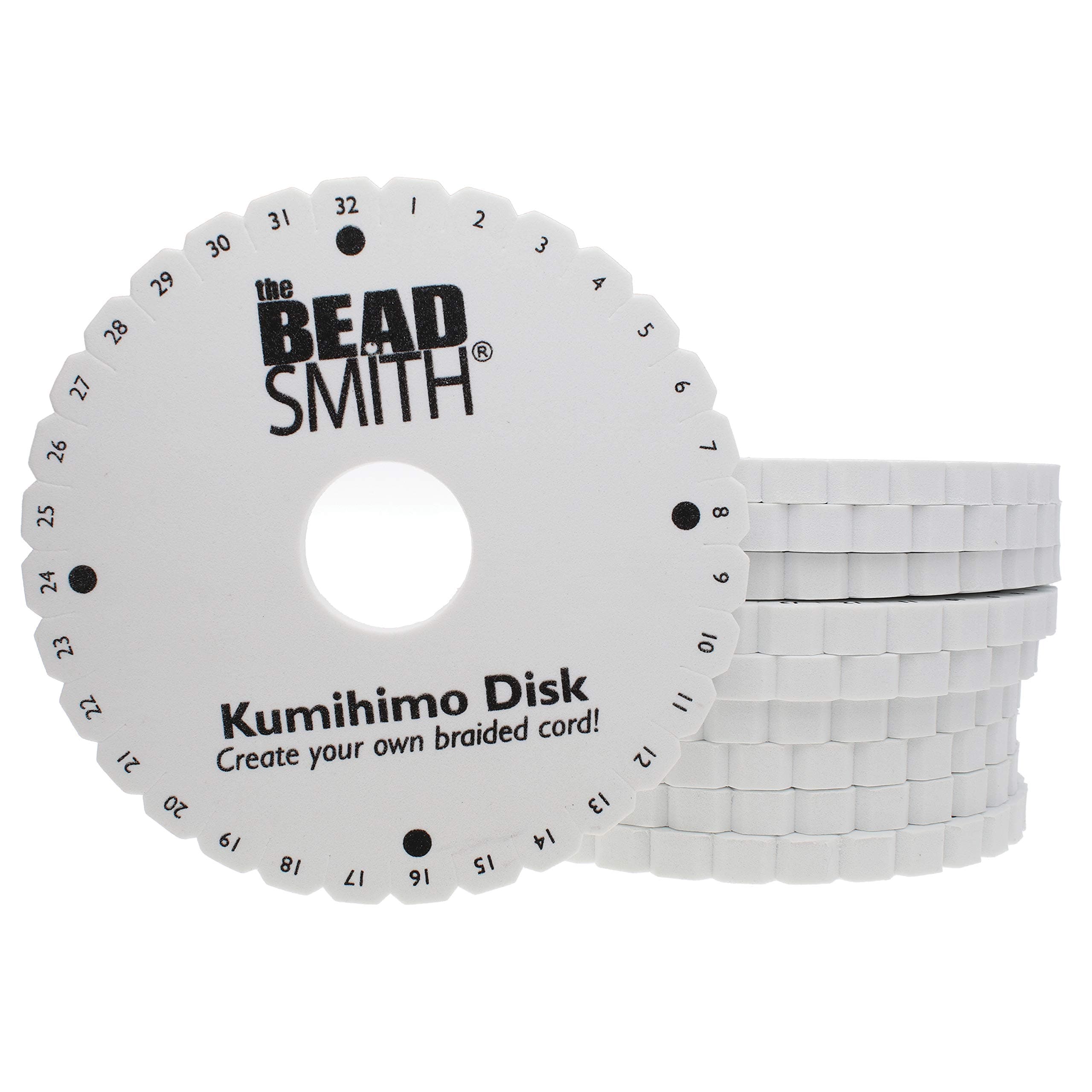 Round Kumihimo Disk, 6 inch Diameter, 3/8” Dense Foam, Jewelry Tools for Braiding, Box of 10 disks