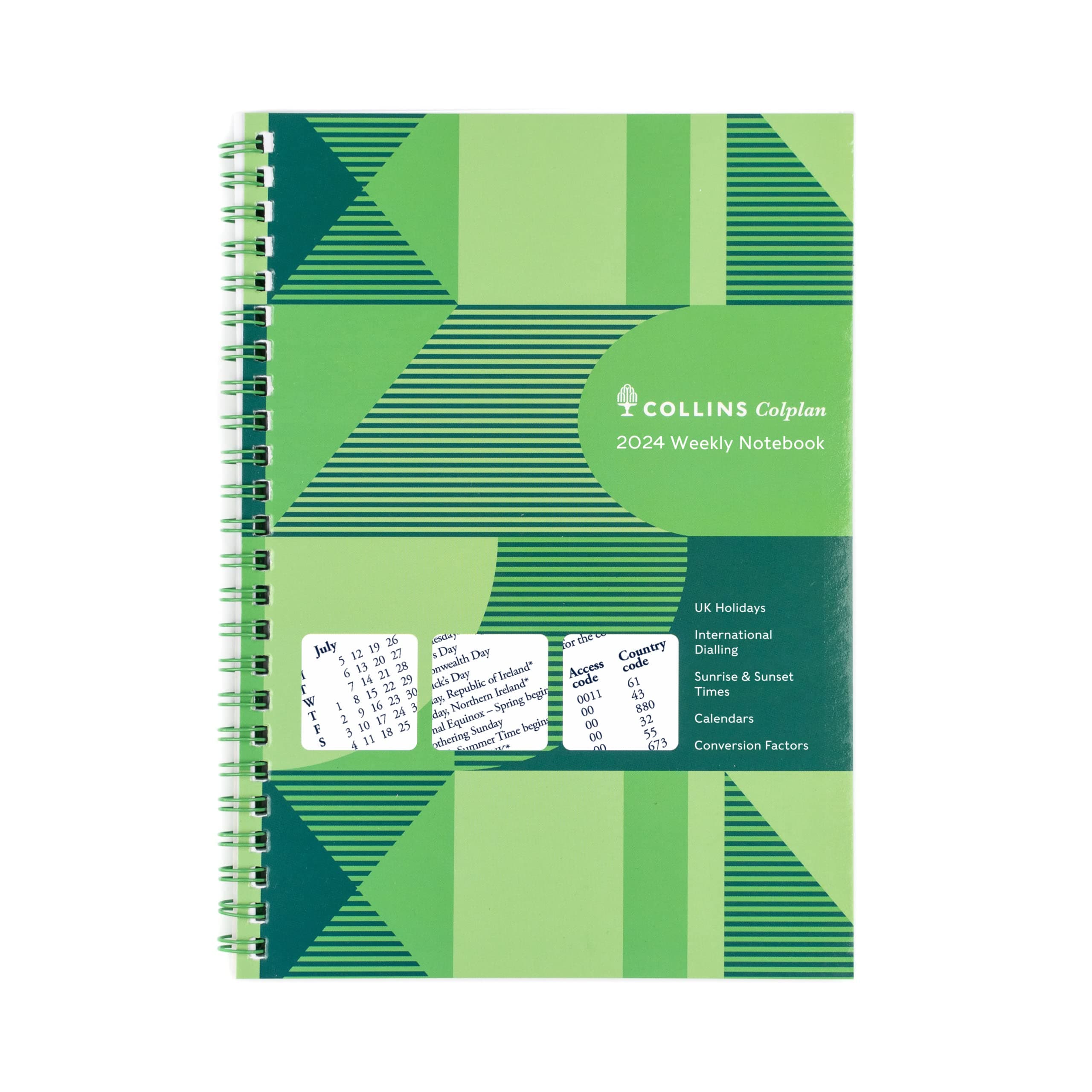 Collins Debden Collins Colplan 2024 Diary A5 Weekly Notebook - Business Planner and Organiser - January to December 2024 Diary - Weekly - Green - 61-24