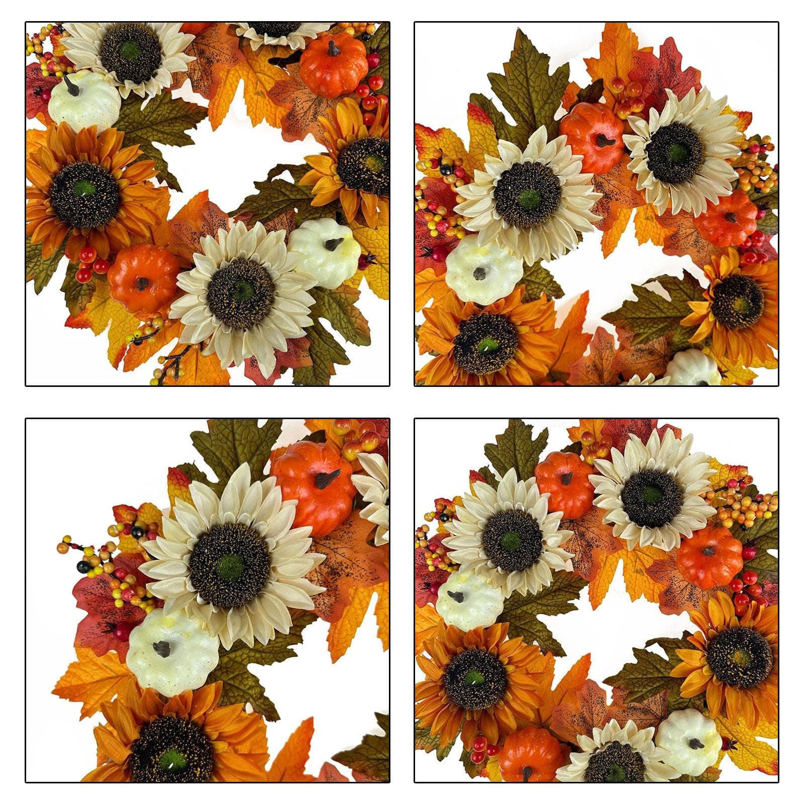 SECRET DESIRE Garland 17 Inch Fall Decor Wreath for Front Door for Fireplace Fall Festival