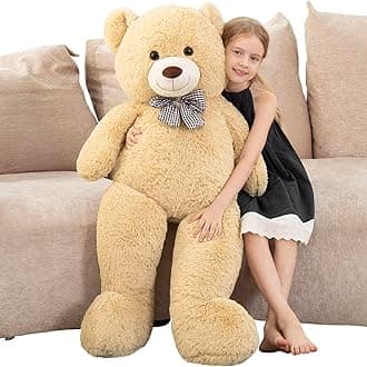 Giant Teddy Bear 4 Feet, Cute Big Huge Teddy Bear Plush 47inch Stuffed Animal, Classic Girlfriend Boyfriend Birthday Gift Baby Shower Decorations, Brown