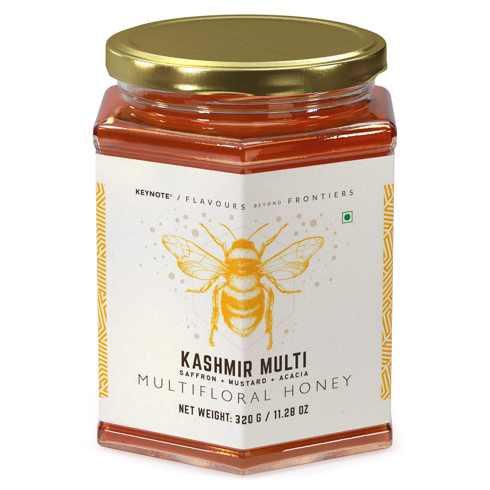 Keynote Kashmir Multifloral Honey | Raw Pure Unpasteurized Unprocessed Organic | Eco Box 320 grams