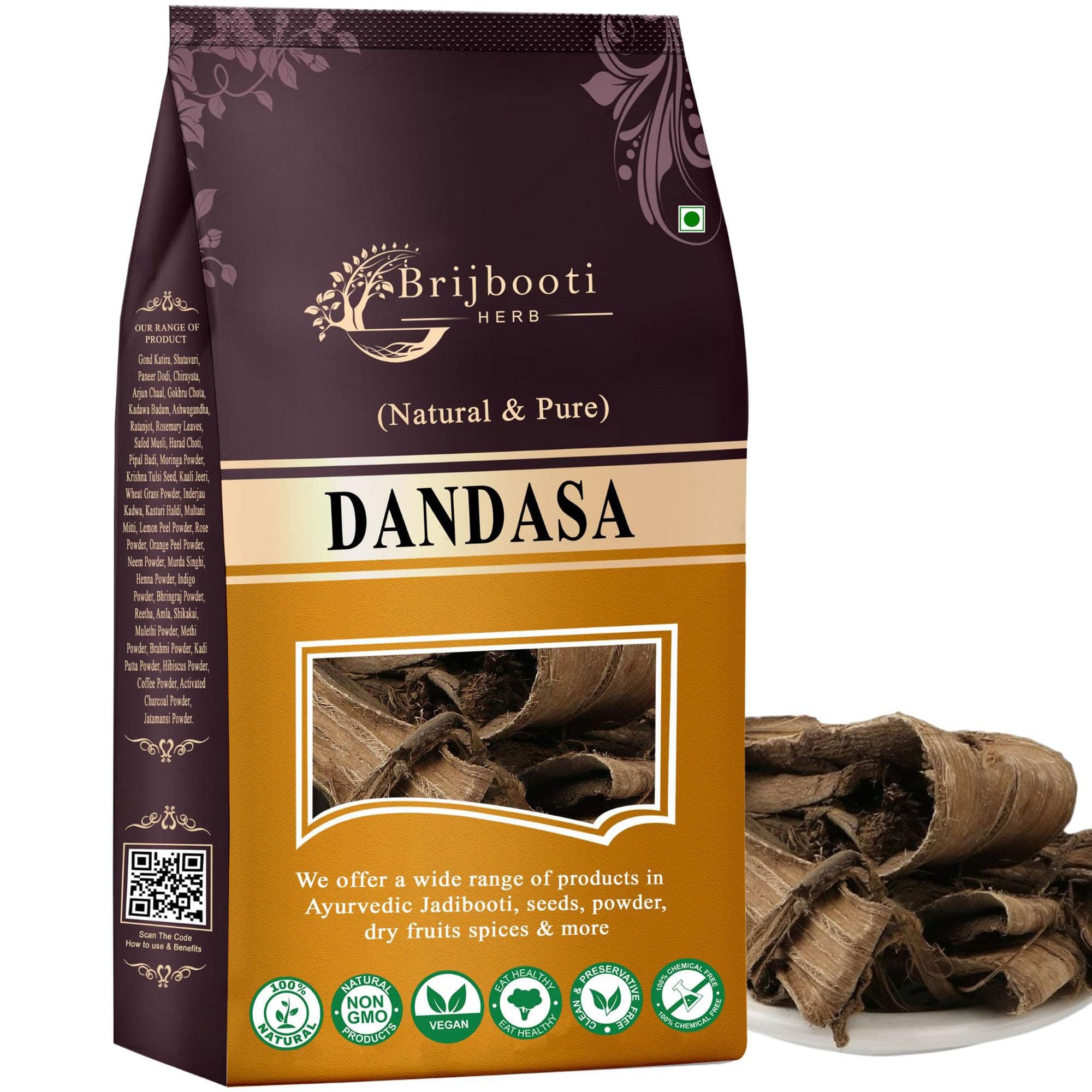 Brijbooti Dandasa 100 Gr - Datoon - Juglans - Walnut Tree Peel (Helps in teeth whitening) | FSSAI, GMP, ISO Certified
