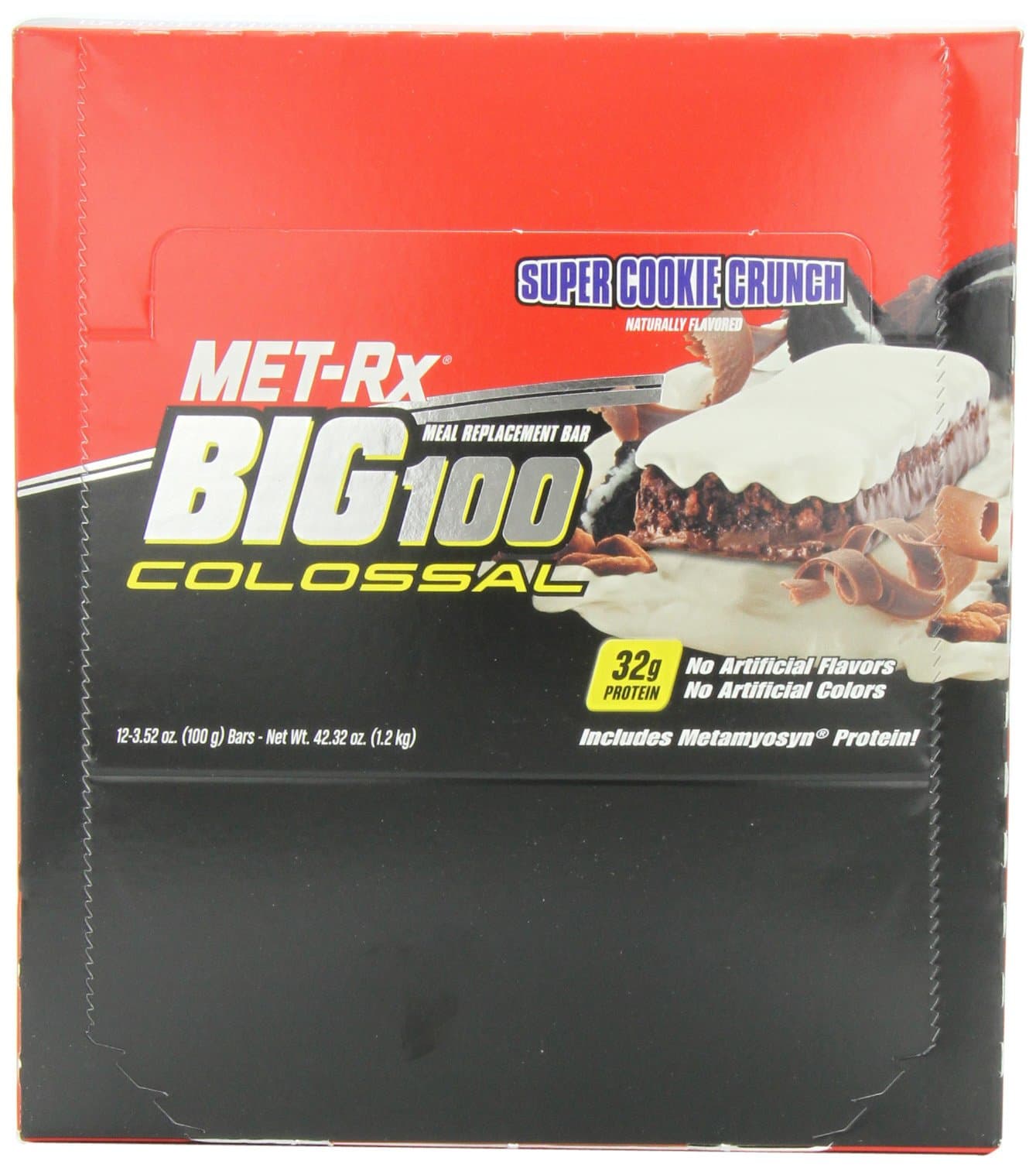 Big 100 Colossal Meal Replacement Bar, Super Cookie Crunch, 3 Ounce (Pack of 12)