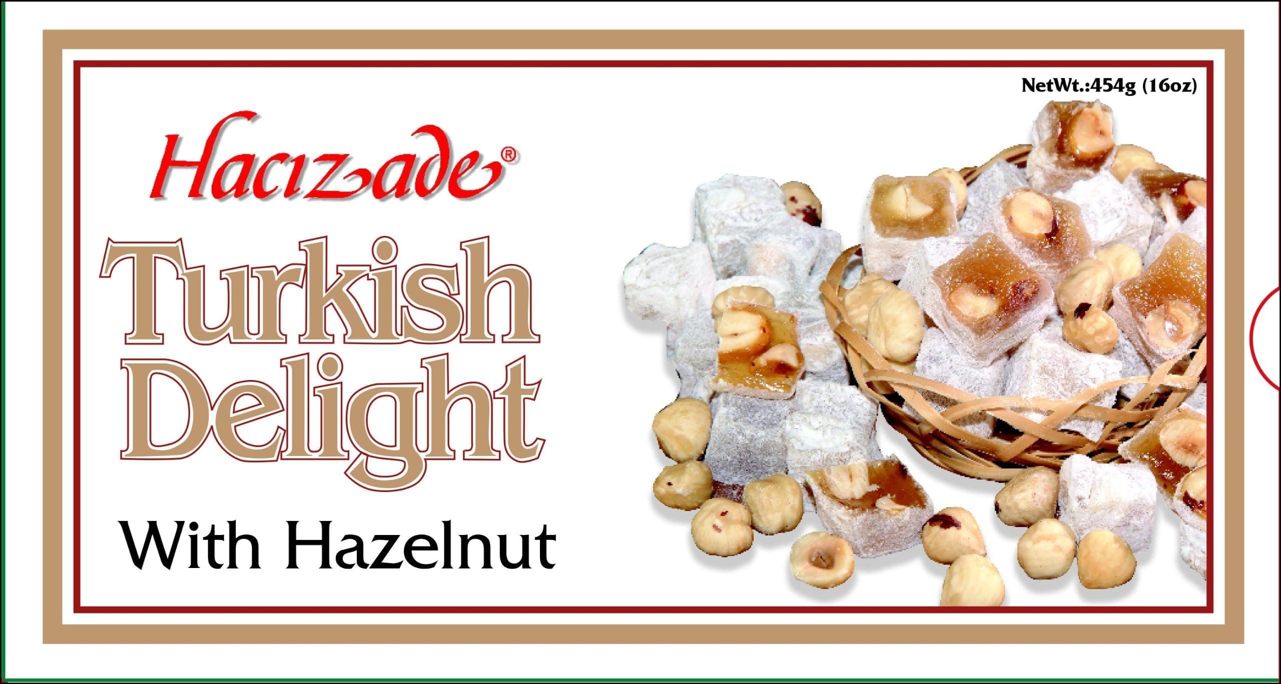 Hacizade Turkish Delight with Hazelnut, 16 Ounce