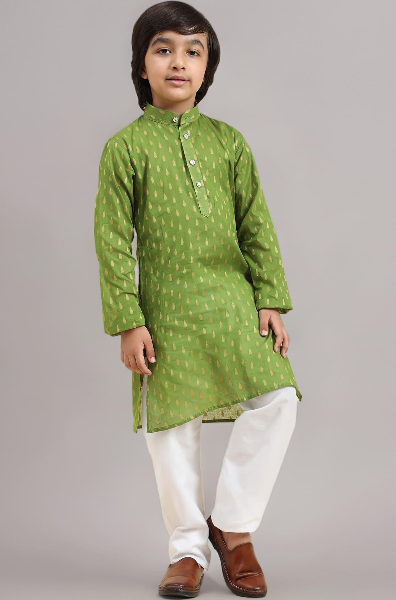 Boy's Cotton Printed Kurta Pajama For Kid'S s Traditional Dress Kurta Pajama Set