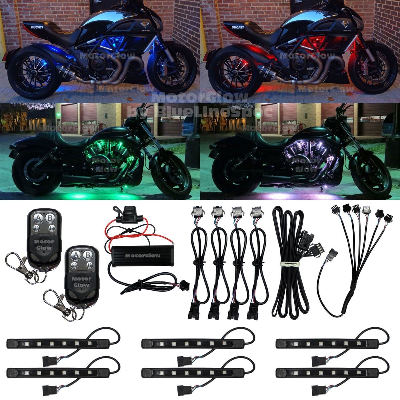 GlowStix 15-Color LED Motorcycle Glow Light Kit