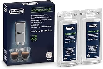 De'Longhi EcoDecalk Descaler, 2 x 100ml - Eco-Friendly Limescale Remover for Coffee Makers, Natural Lactic Acid, Extends Machine Life, Maintains Coffee Flavor, More Effective than Citric Acid DLSC200