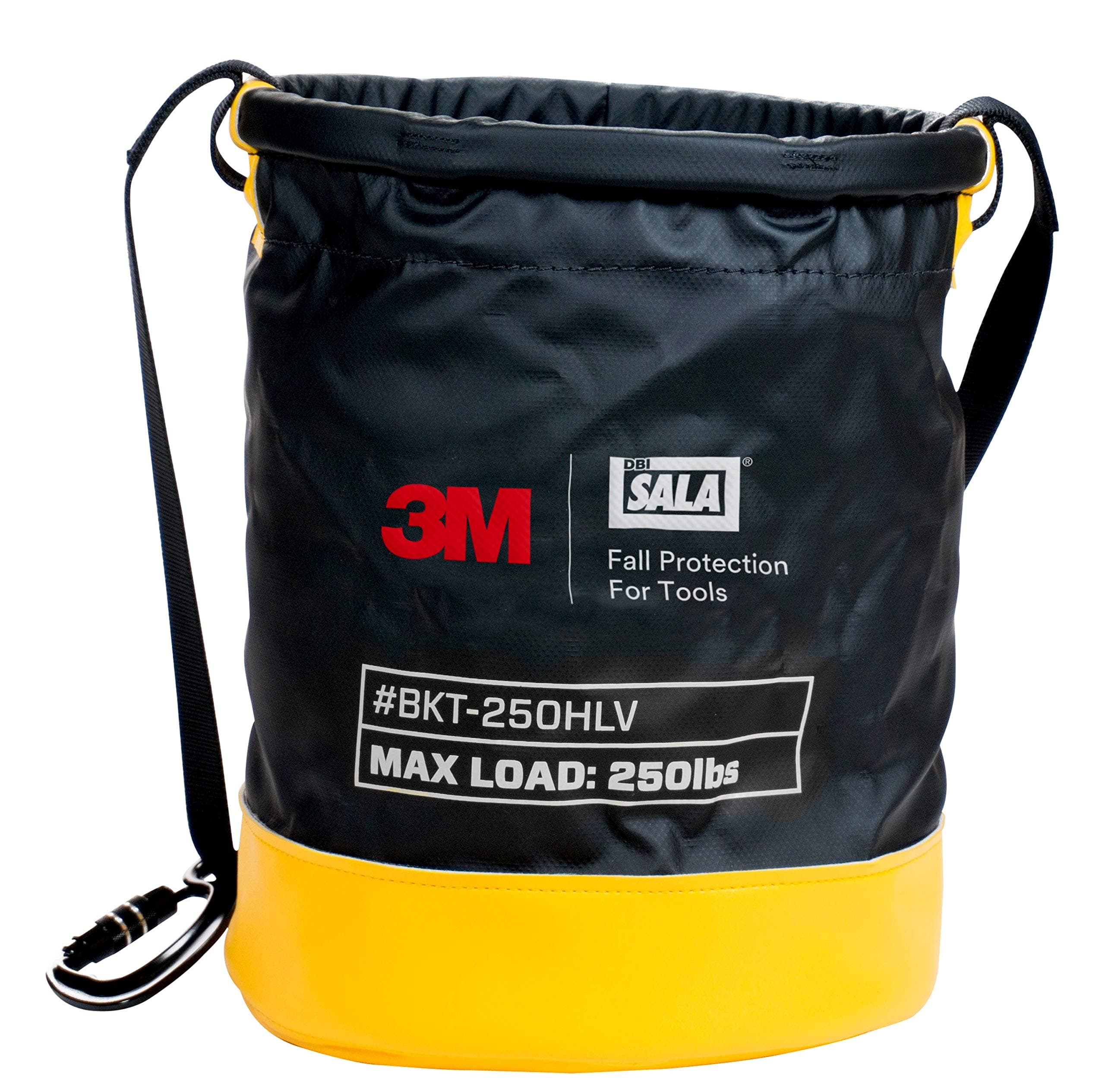 BKT-250HLV DBI-SALA Python, 1500140, Vinyl Spill Control Safe Bucket w/6 D-Ring Connection Points Inside Of Bucket, w/Hook&Loop Closure System, 250 lb Load Rating Black/Yellow