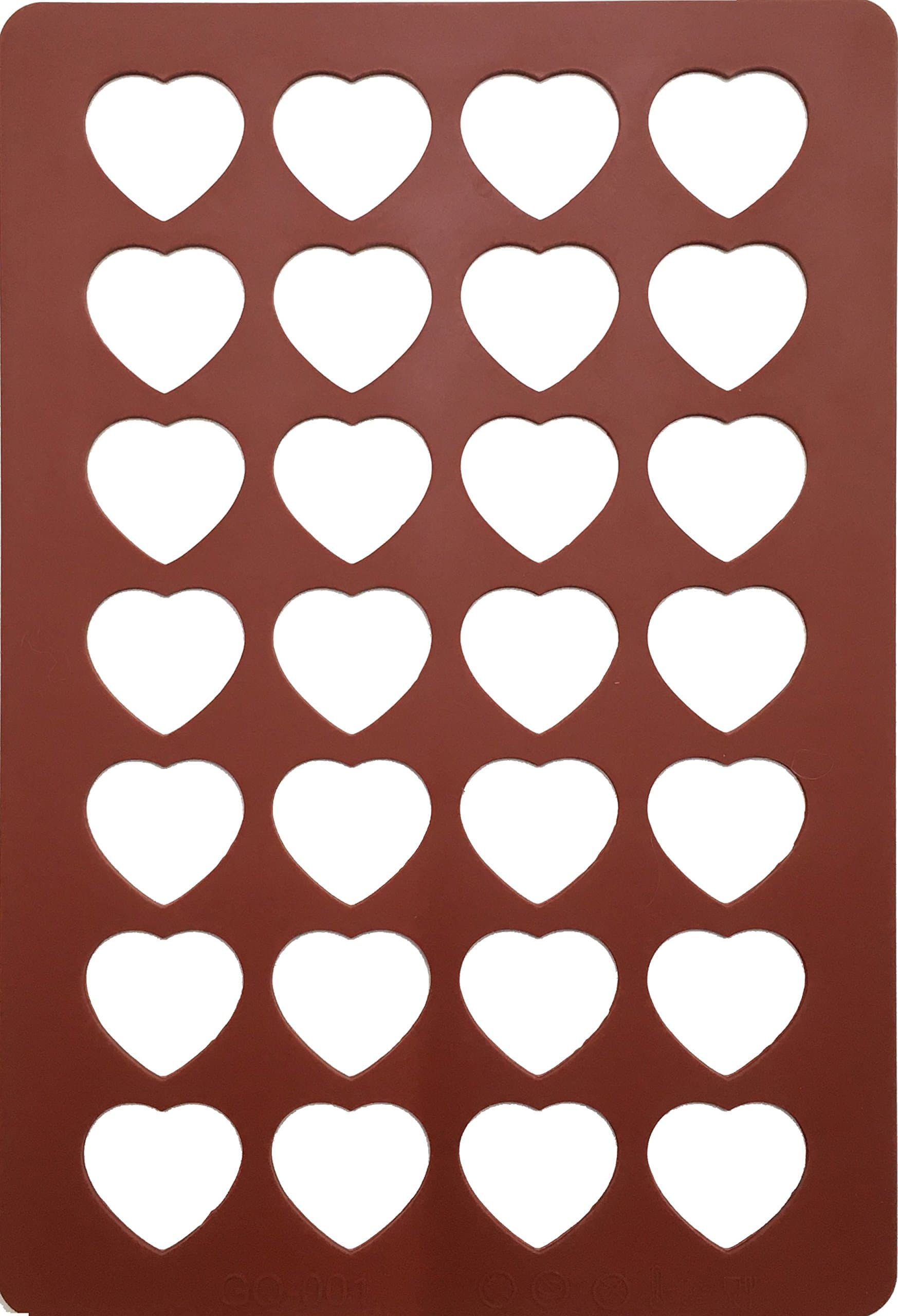 Chocolate Stencil (Silicone Chablon Mat/Mould) - Hearts