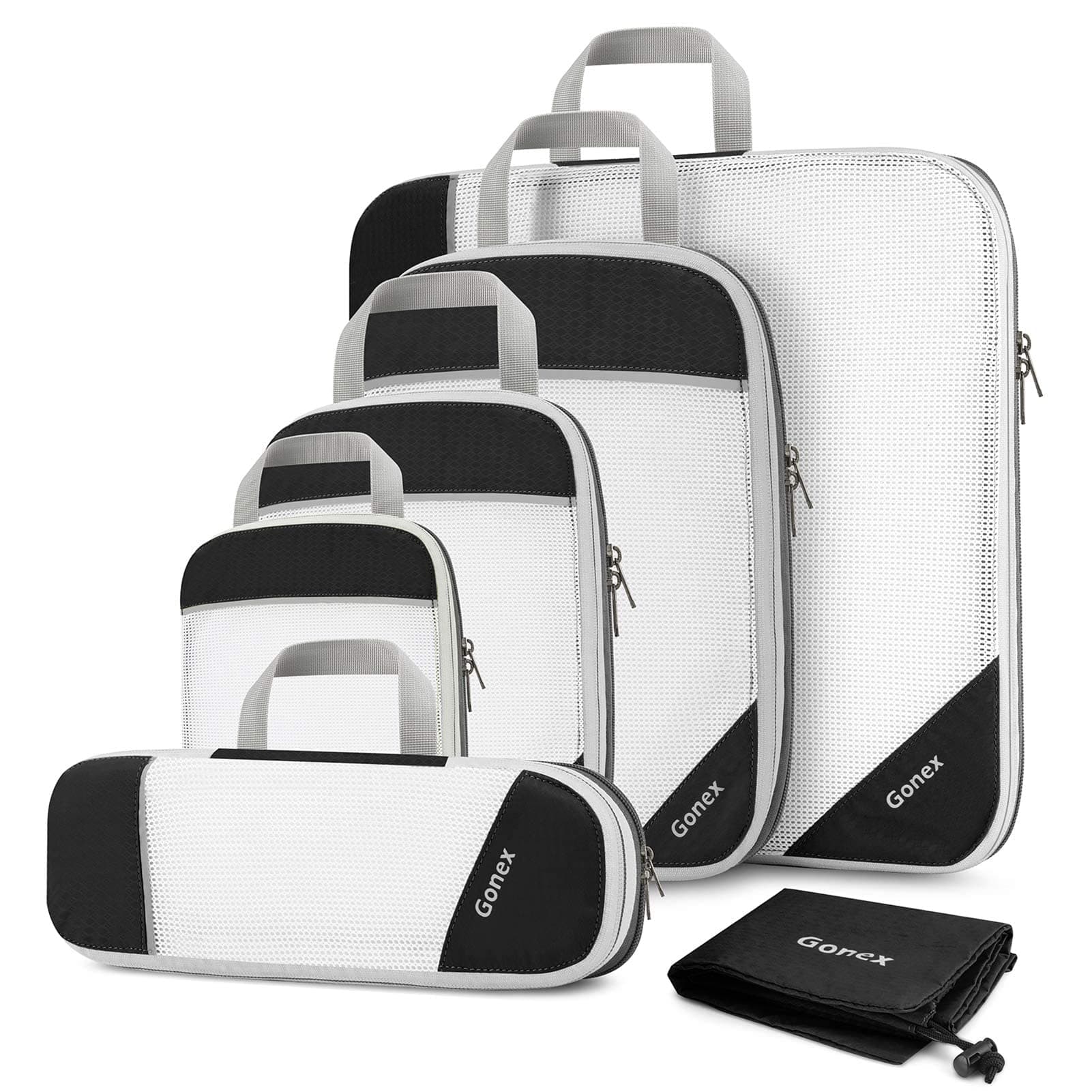 6 pcs Compression Packing Cubes with Shoe Bag