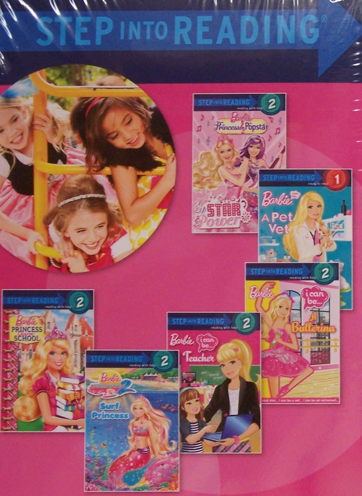 Step Into Reading Barbie Pack - 6 Book Set (Barbie I Can Be a Vet, Barbie I Can Be a Teacher, Barbie I Can Be a Ballerina, Surf Princess, Princess Charm School, Star Power,)