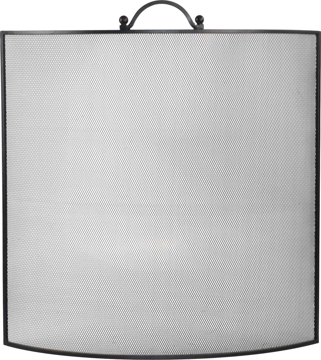 Black Pavise Single Screen Fireplace Fire Guard Spark Protection