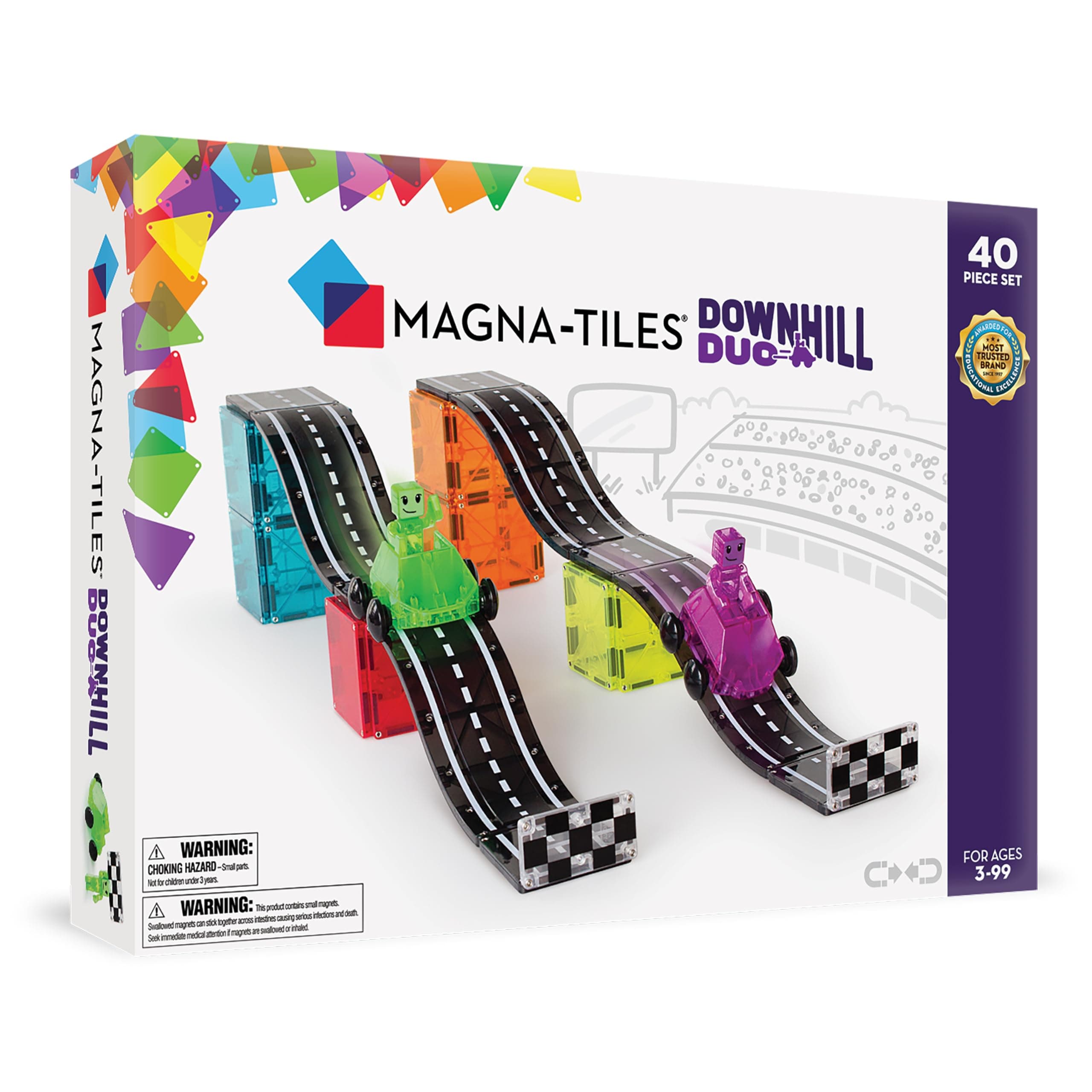 Magna-Tiles Downhill Duo 40-Piece Set, Black