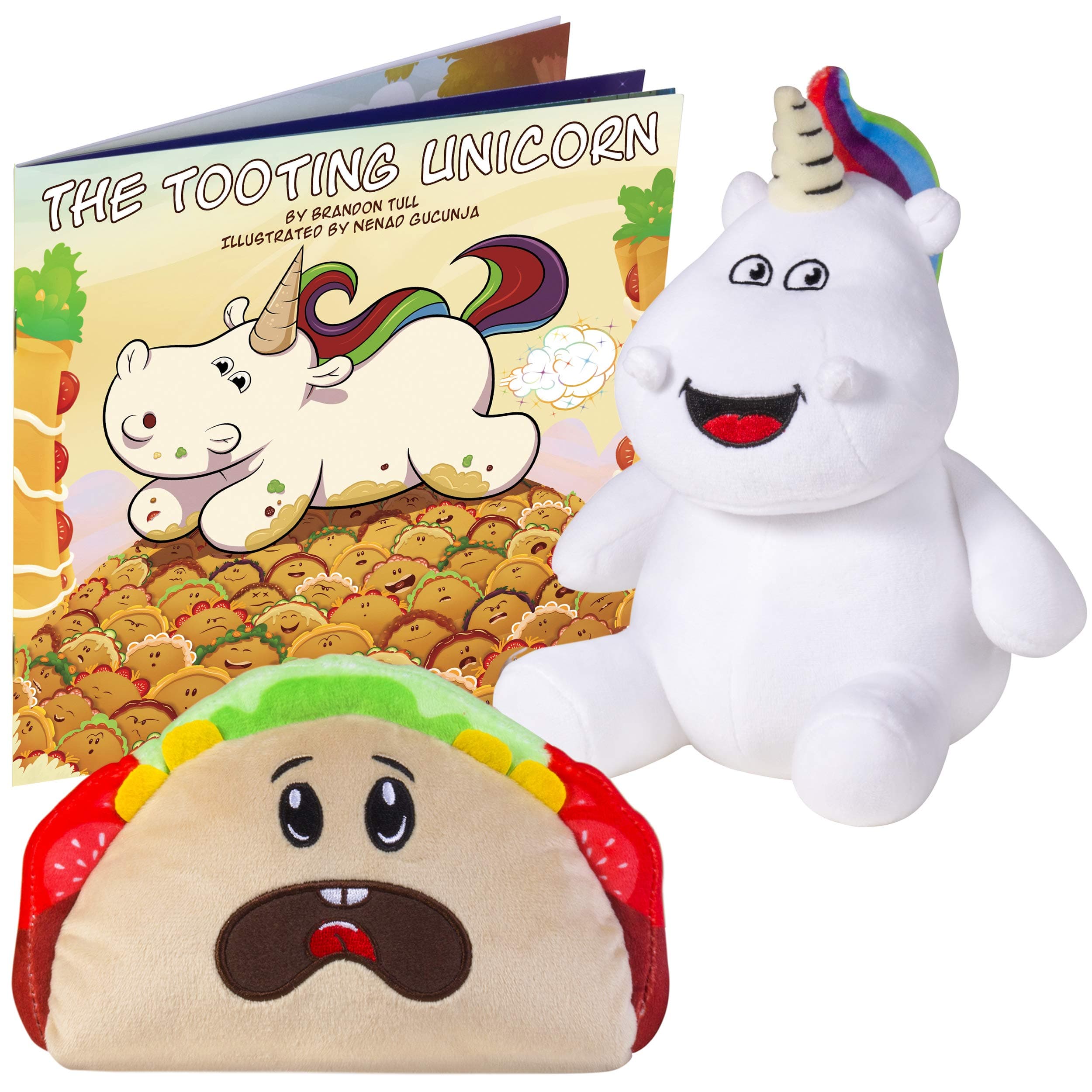 Unicorn Book Box Set - 8" Talking Plush, Talking Taco & Paperback - Funny Gag Gift for All Ages