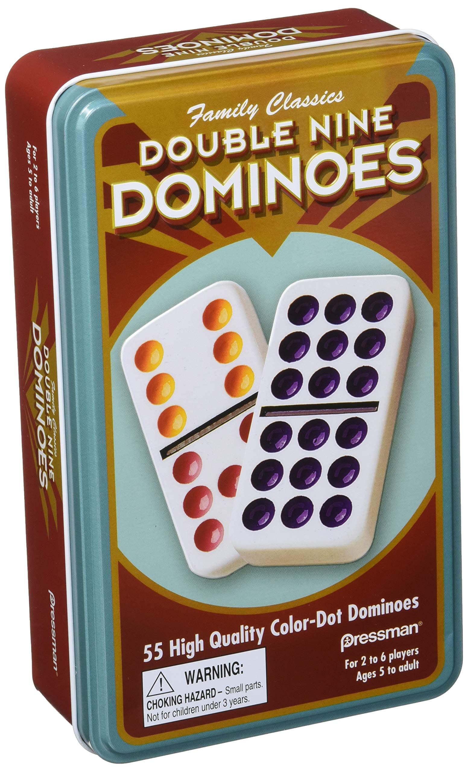 Dominoes Double 9 in tin
