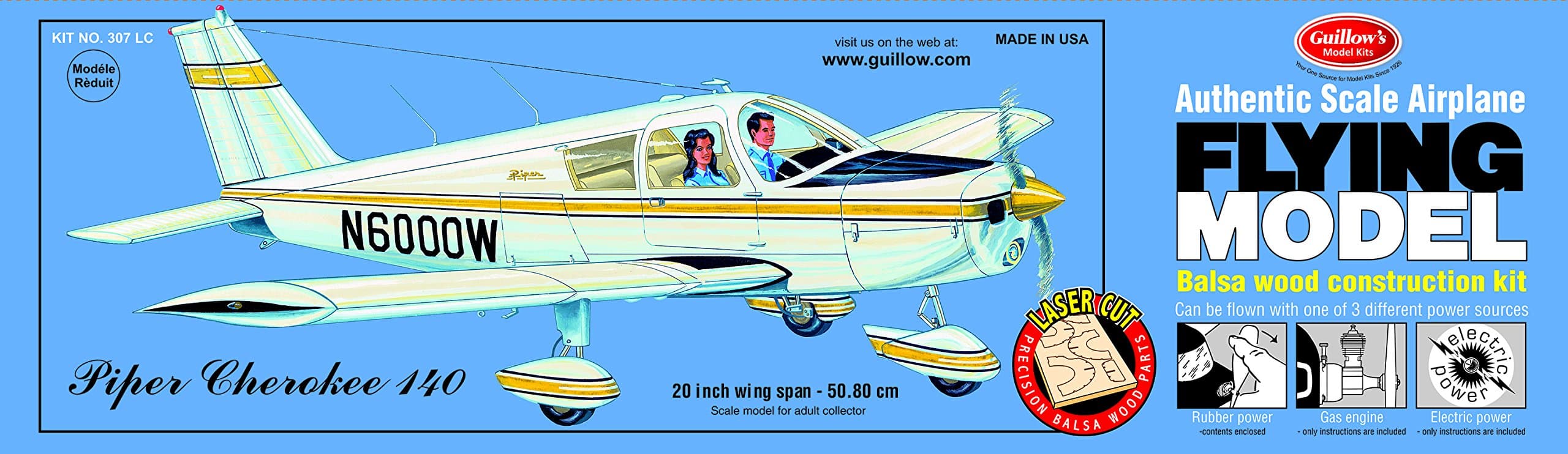 Guillows Piper Cherokee 140 balsa model kit