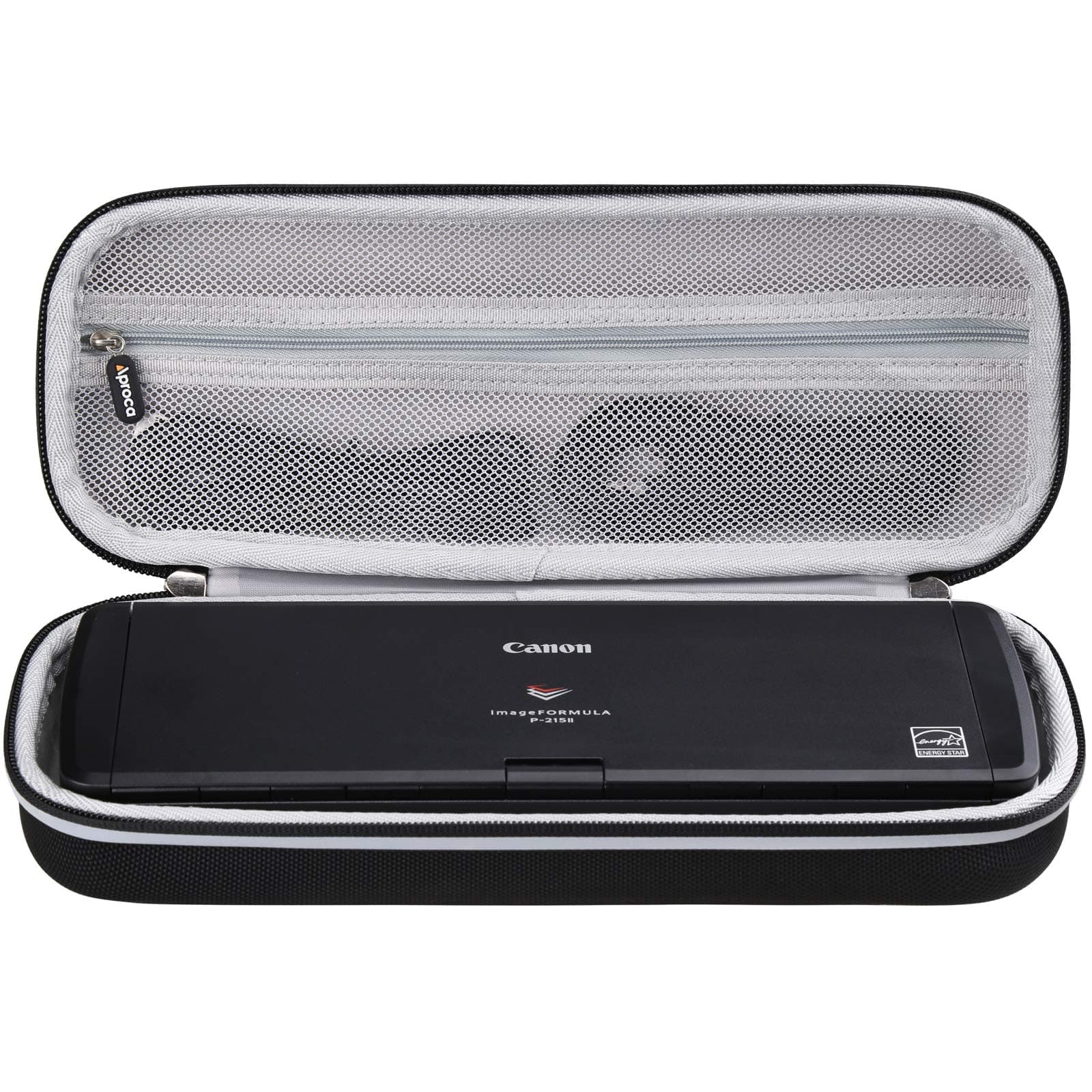 Aproca Portable Case Compatible with Canon ImageFORMULA R10 / ImageFORMULA P-215II Portable Document Scanner, Storage Hard Bag - Black (Case Only)