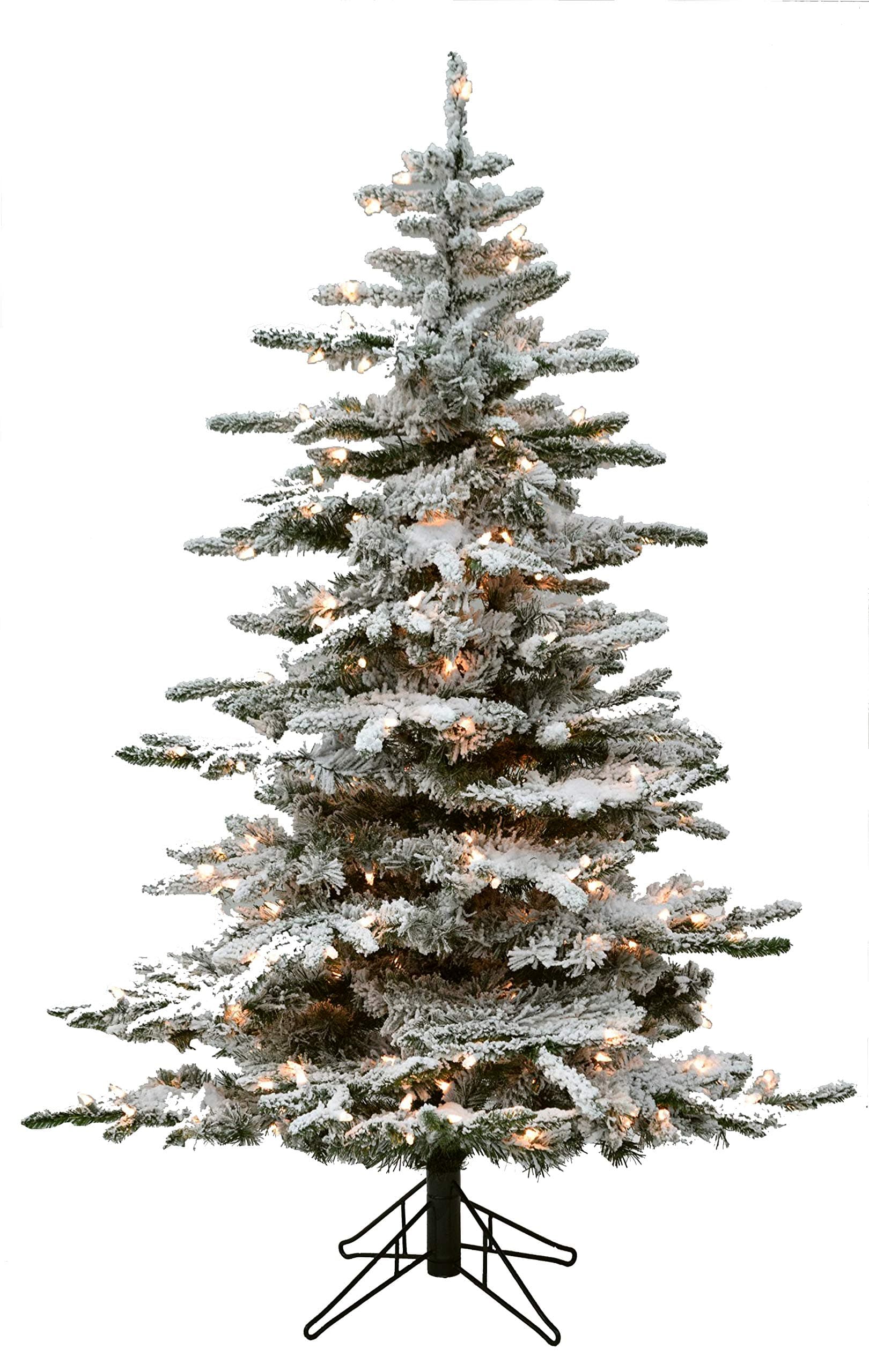 4' Flocked Bavarian Pine, Pre-Lit Artificial White Christmas Tree, 150 Clear Lights Stay on if Bulb Burns Out! Fresh Snowfall Look and 326 Tree Tips, Storage Bag Included, Top Choice for Designers