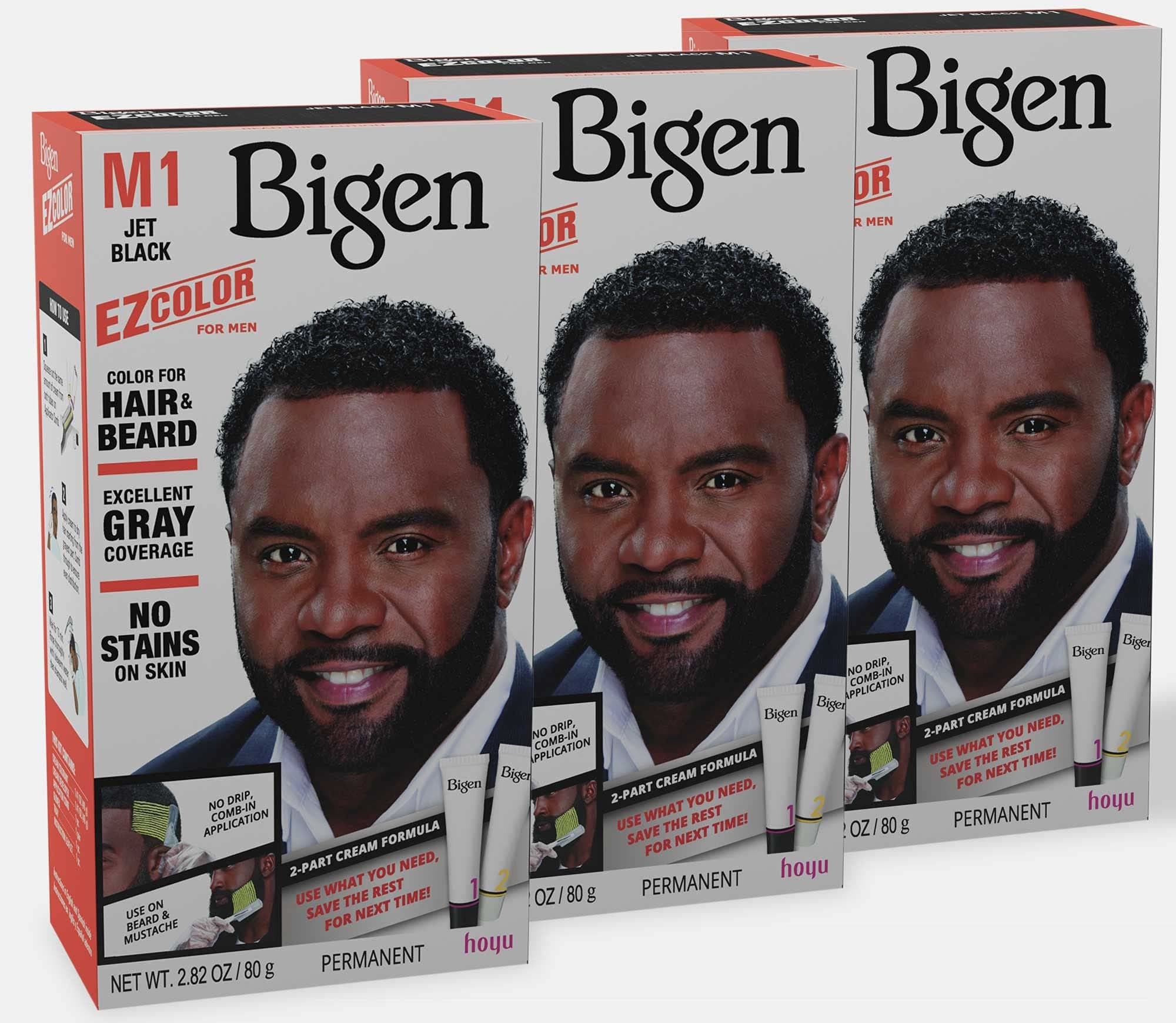 - M1 Bigen EZ Color for Men Jet Black - 3 Pack