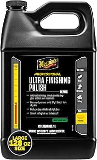 Meguiar's Professional Ultra Finishing Polish M20501 - Scratch and Swirl Remover, High-Gloss Detailing Polish for a Show Car Shine, for Use by Hand, DA Polisher or Rotary, 128 Oz, 1 Gallon