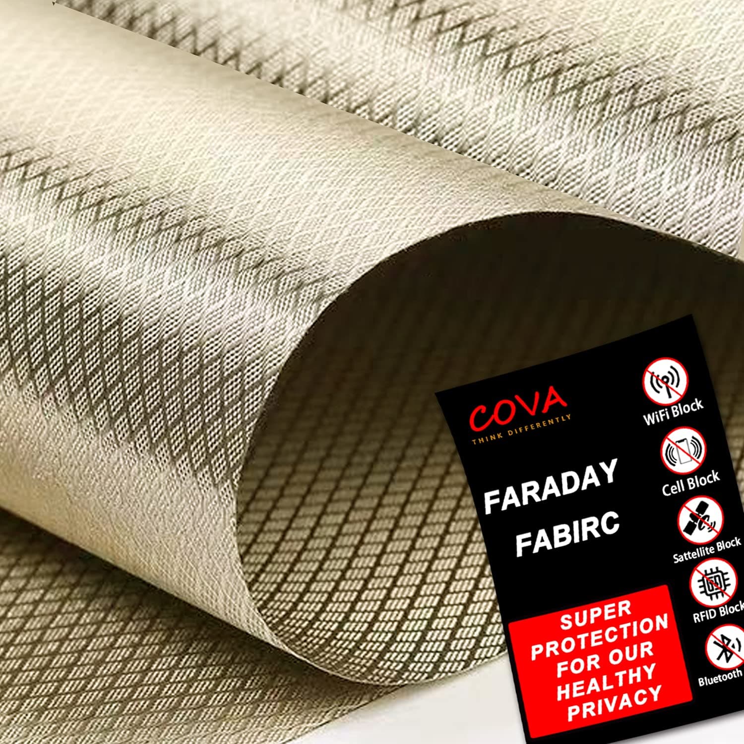 Faraday Fabric, 44'' 36'' Shielding Fabric, Copper Faraday Cage Enclosure(1 Yard,44 * 36 inch)