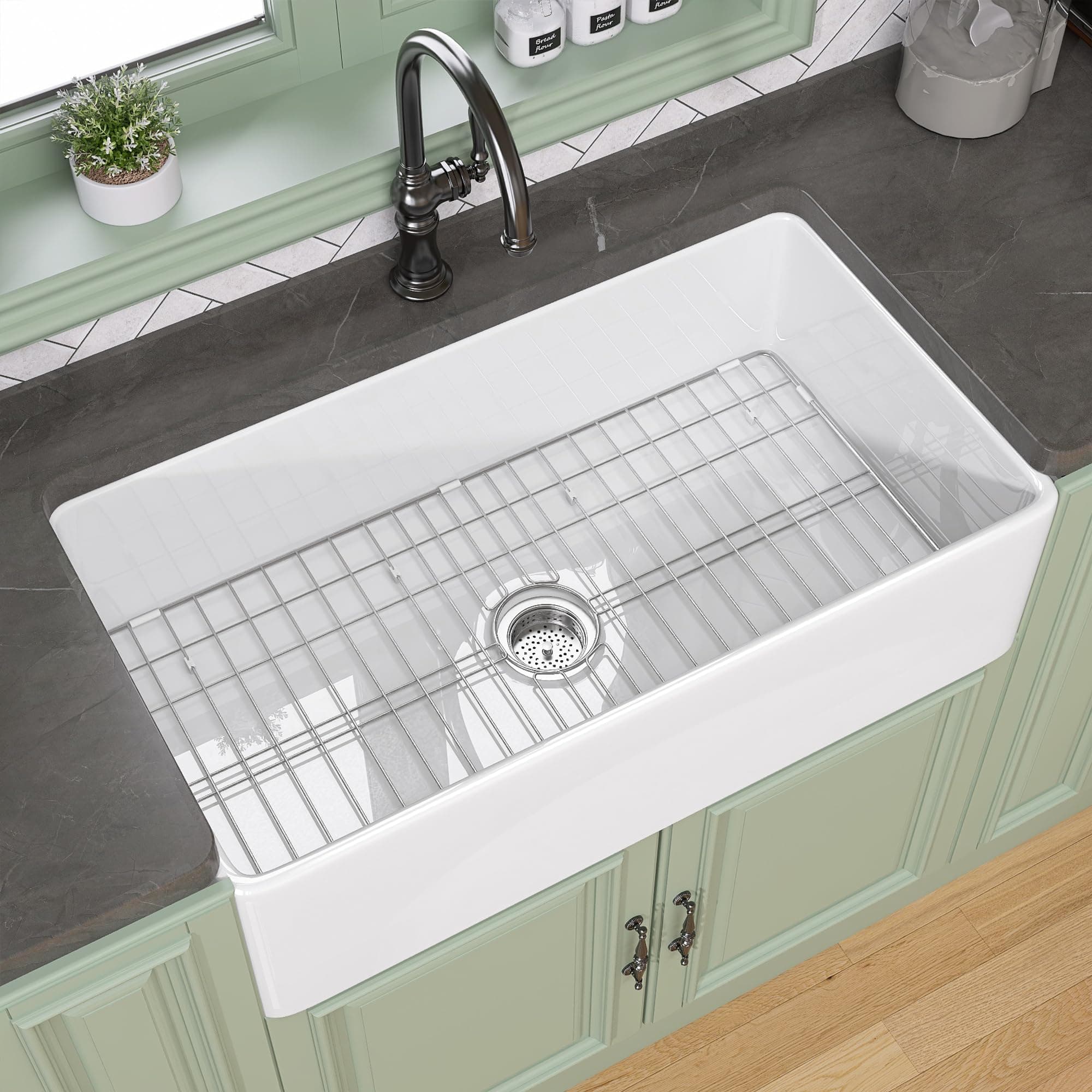 33 inch Farmhouse Sink White
