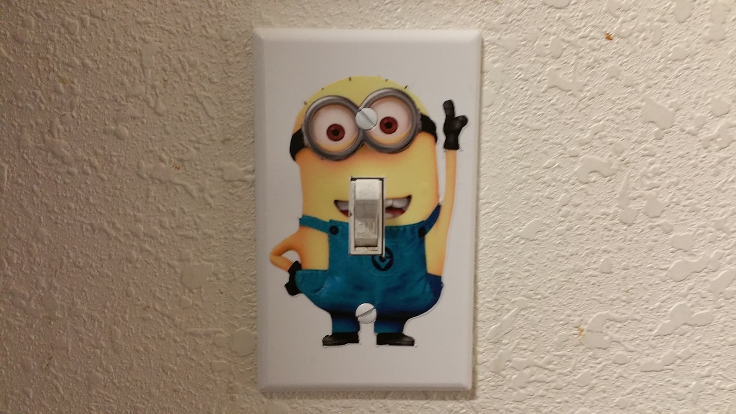 EZ Mounts Minion Decorative Light Switch Wall Mount Plate Cover Universal 2.75in x 4.5in Standard 1 Gang Wall Plate Perfect for Home, Office and Makes for a Great Gift