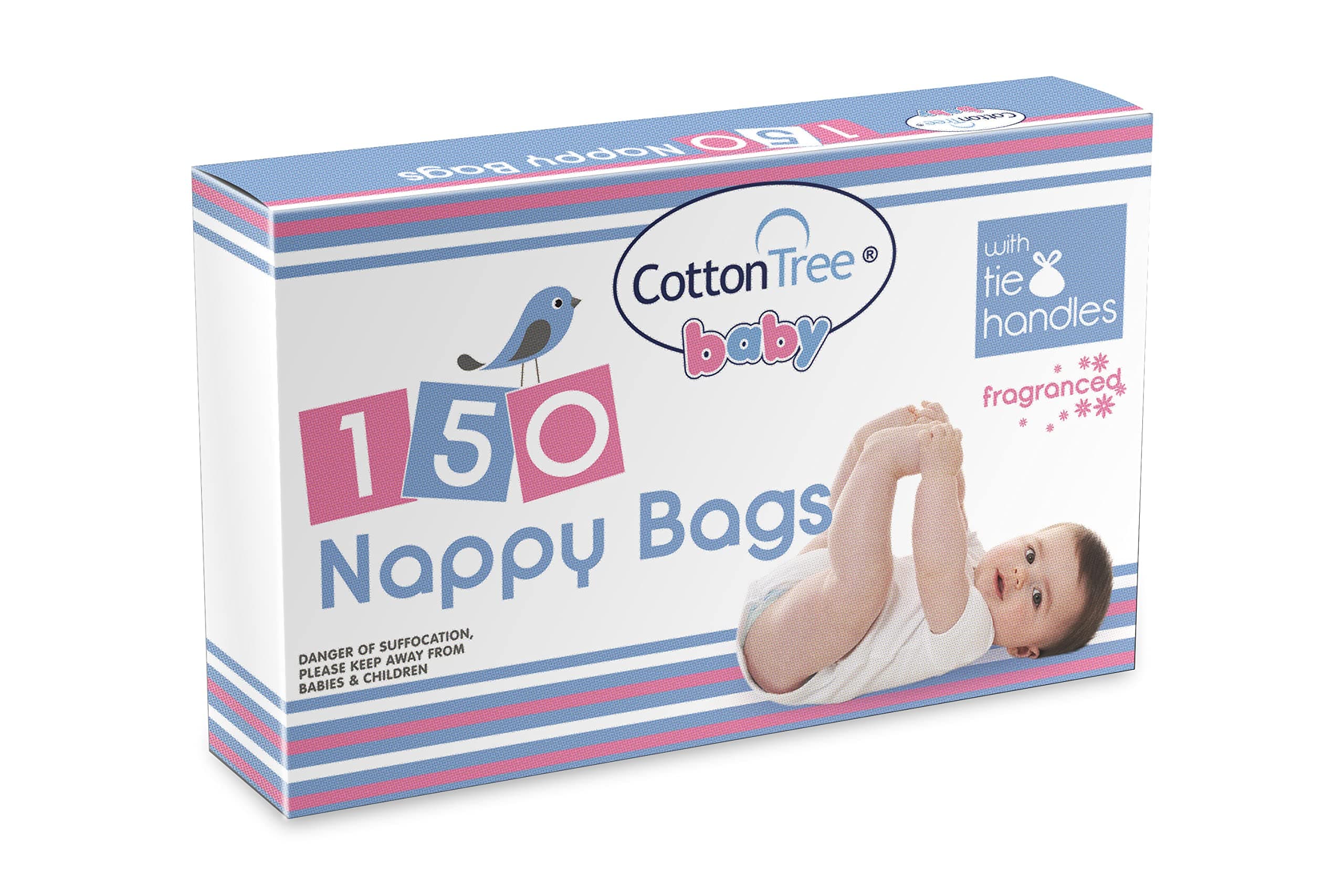 Cotton Tree Essential Fragranced Nappy Bags, 150Pk