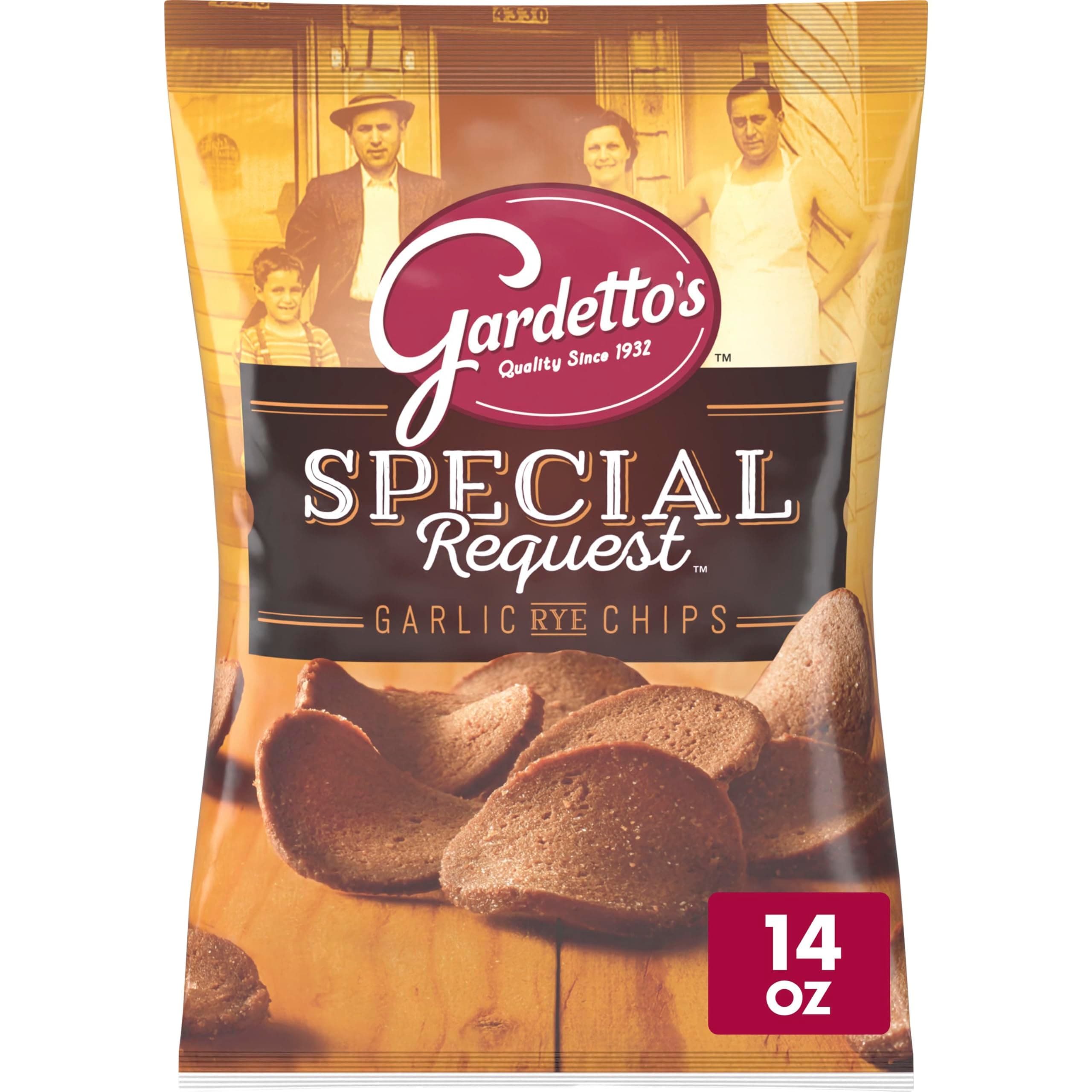 Gardetto's Special Request Roasted Garlic Rye Chips 410ml Bag 410ml New