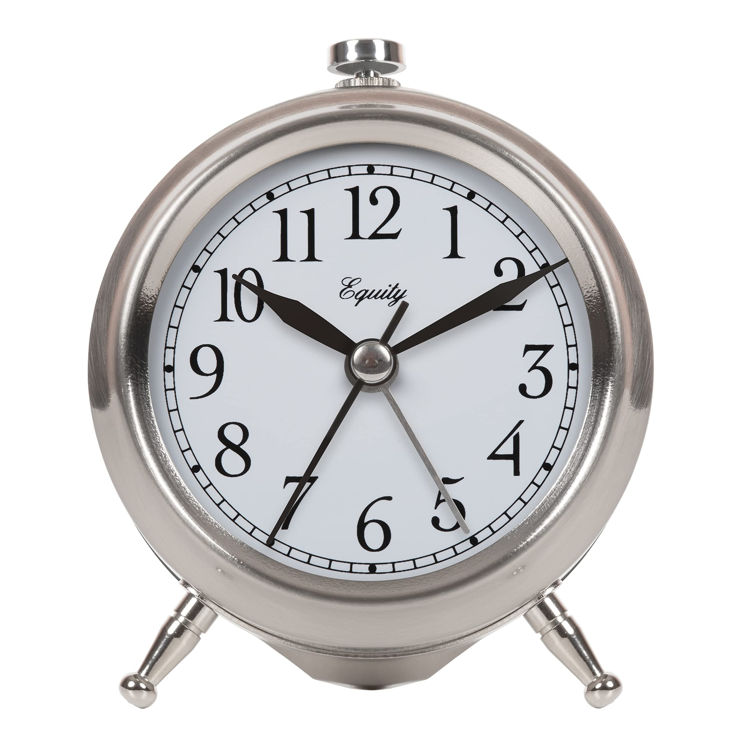 Equity 25655 Small Silver Metal Alarm Clock